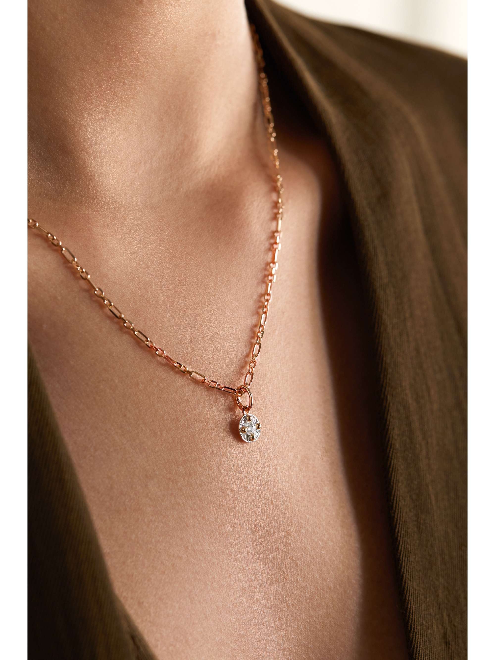 POMELLATO M'ama non M'ama 18-karat rose gold diamond necklace