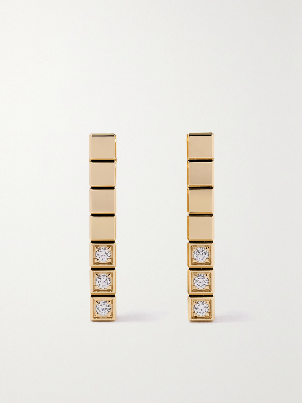Chopard - Ice Cube Pure 18-karat Gold Diamond Earrings - one size