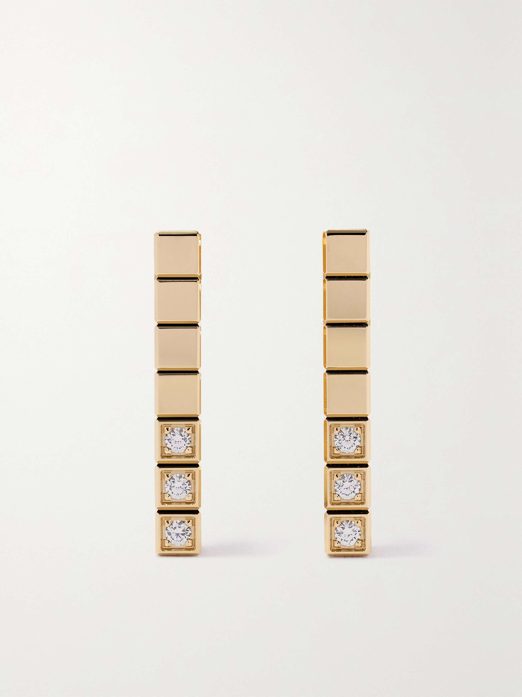 Ice Cube Pure 18-karat gold diamond earrings