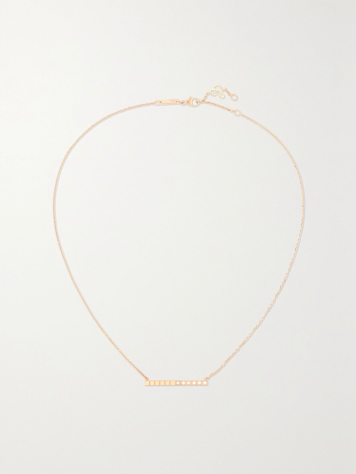 Chopard Ice Cube Pure 18-karat rose gold diamond necklace