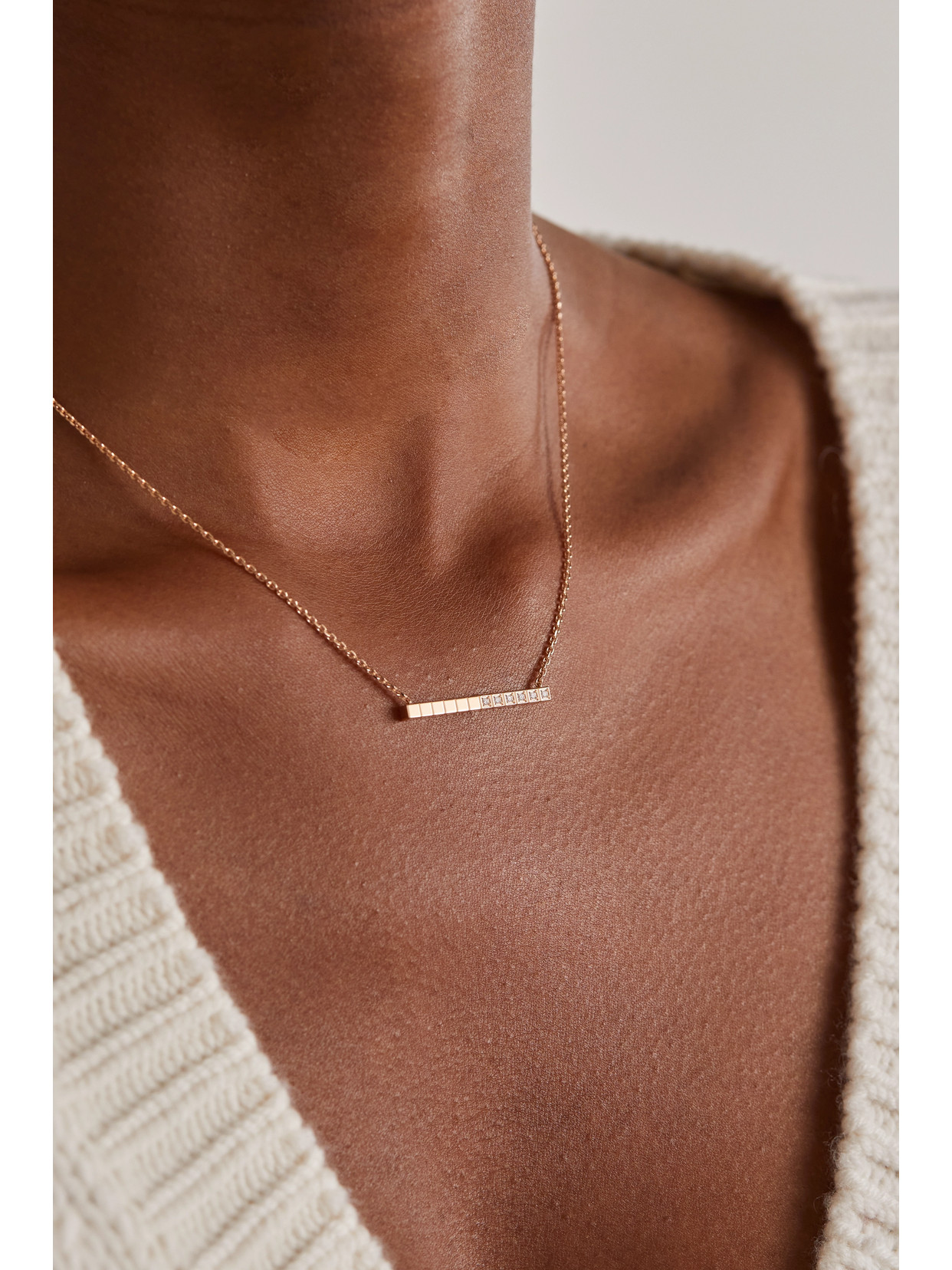 Chopard Ice Cube Pure 18-karat Rose Gold Diamond Necklace