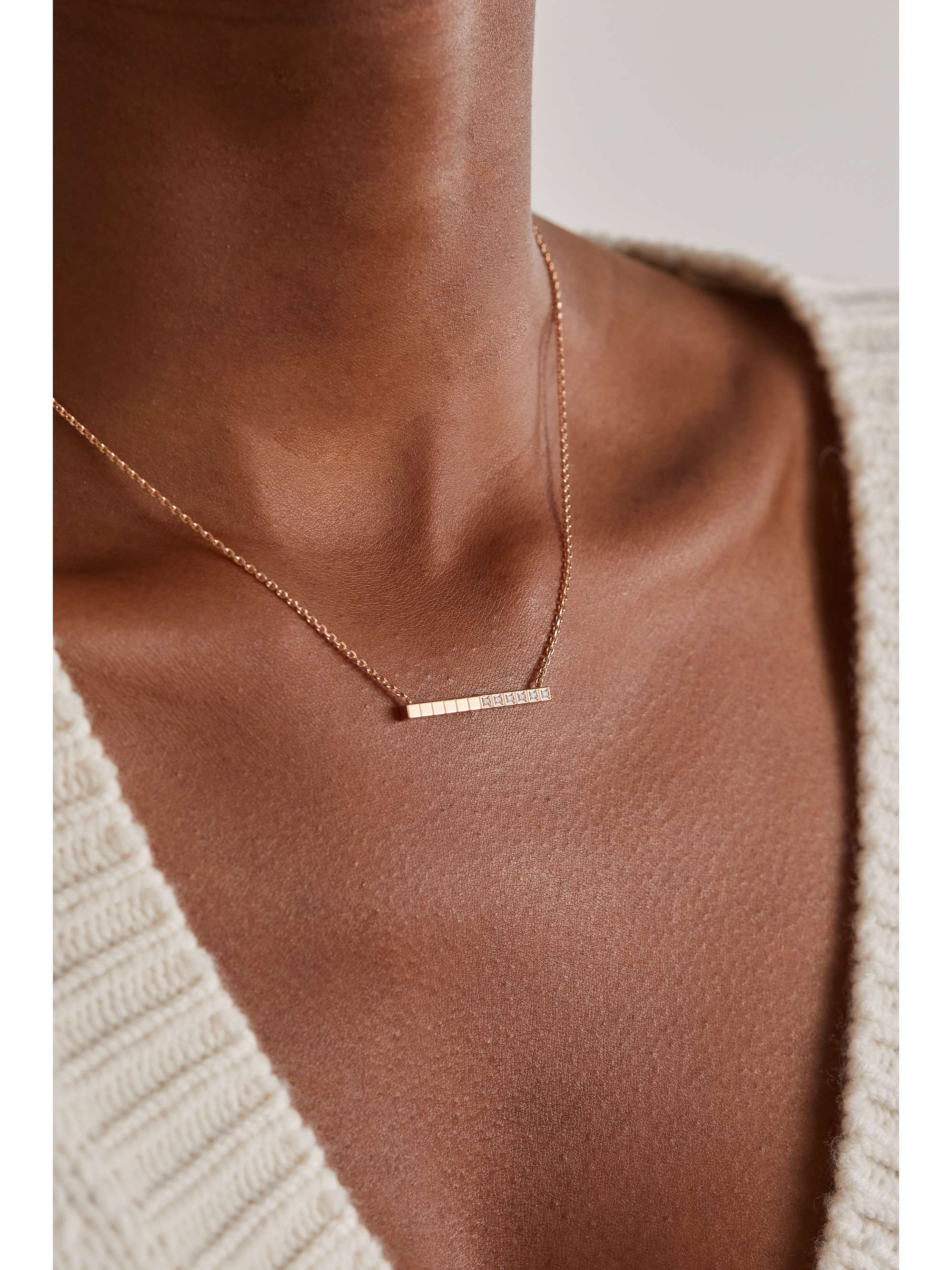 CHOPARD Ice Cube Pure 18-karat gold diamond necklace