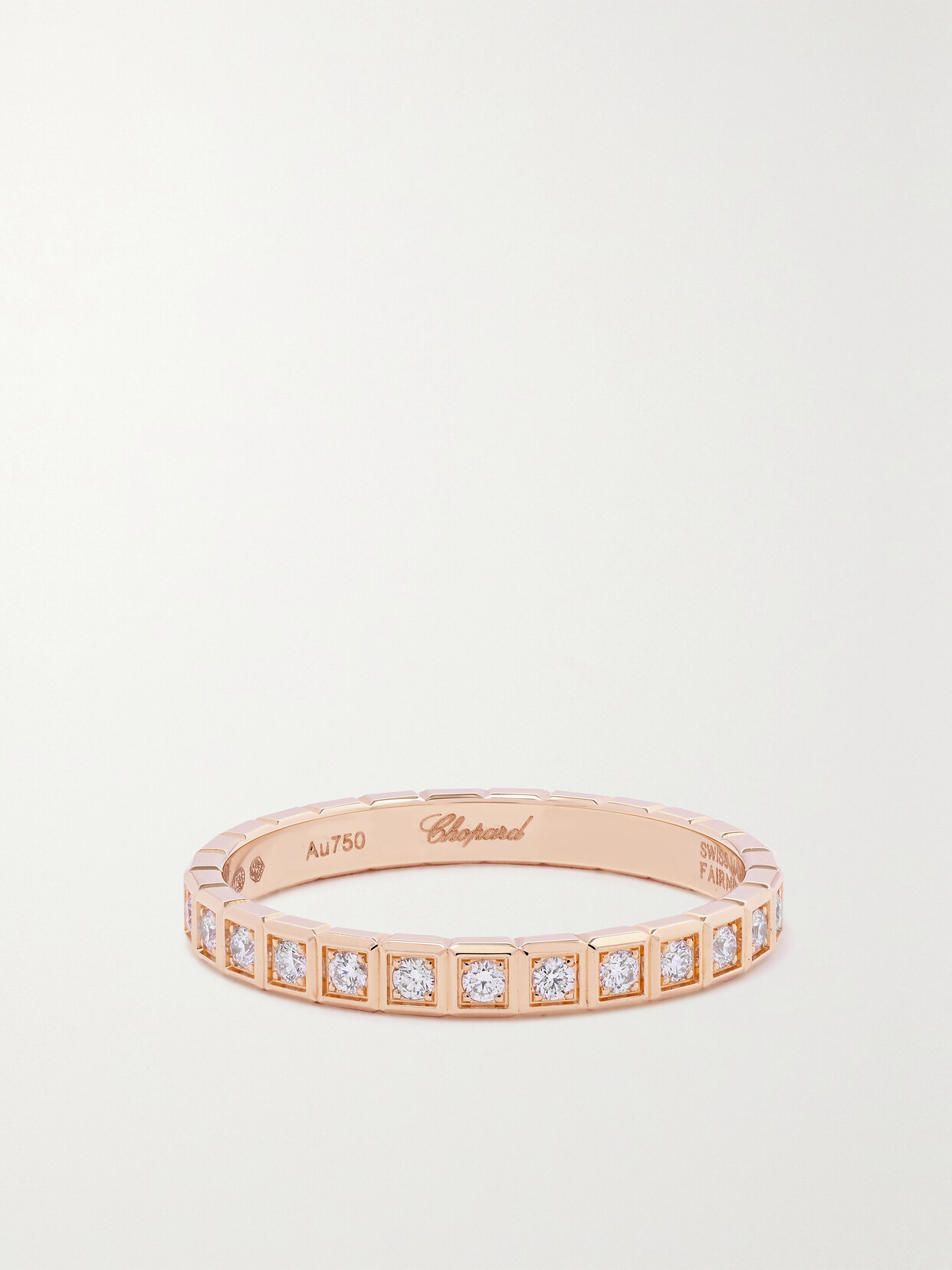 Chopard - Ice Cube 18-karat Rose Gold Diamond Ring - 54