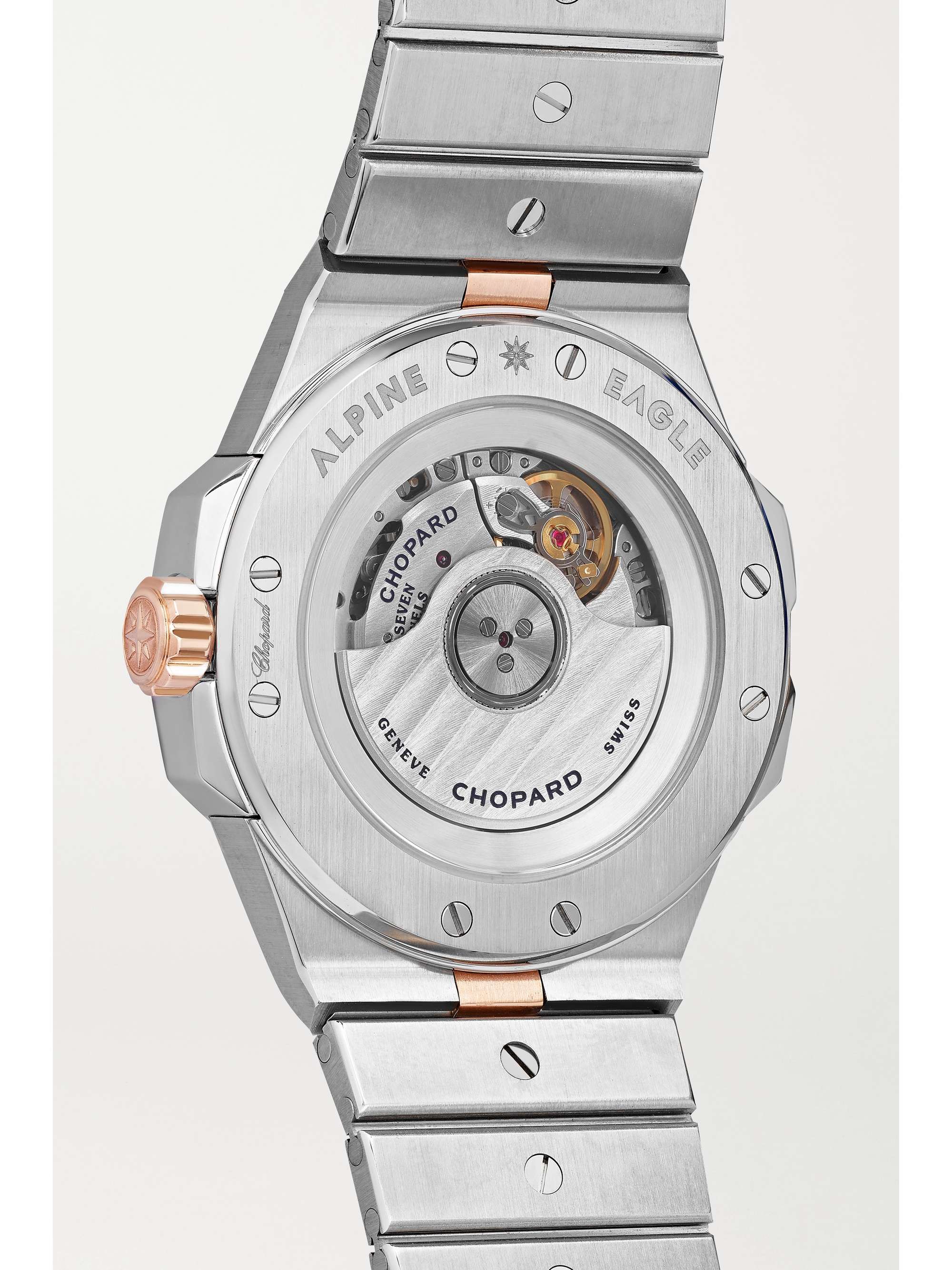 CHOPARD Alpine Eagle Small automatic 36mm 18-karat rose gold, stainless steel and diamond watch