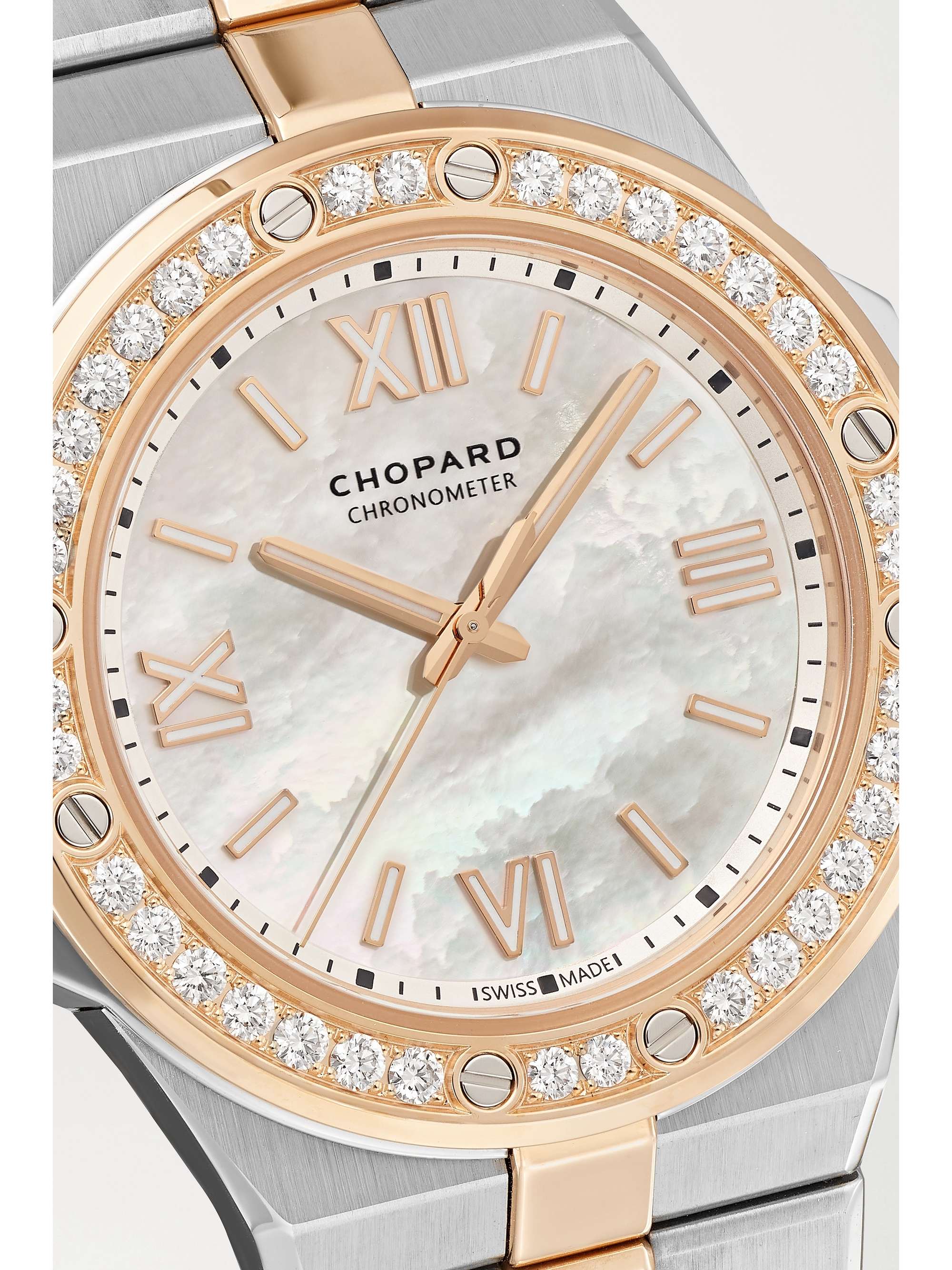 CHOPARD Alpine Eagle Small automatic 36mm 18-karat rose gold, stainless steel and diamond watch