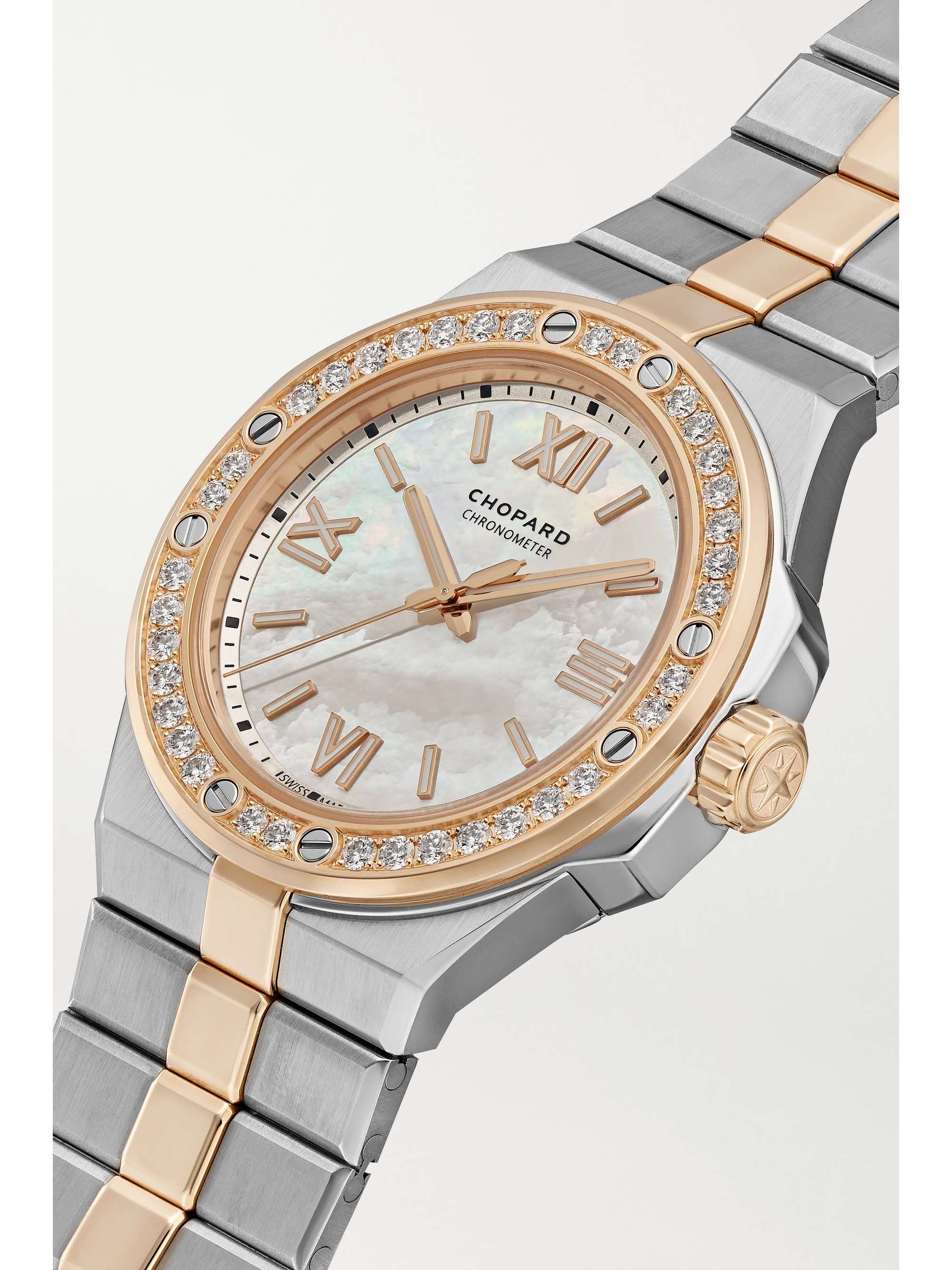 CHOPARD Alpine Eagle Small automatic 36mm 18-karat rose gold, stainless steel and diamond watch