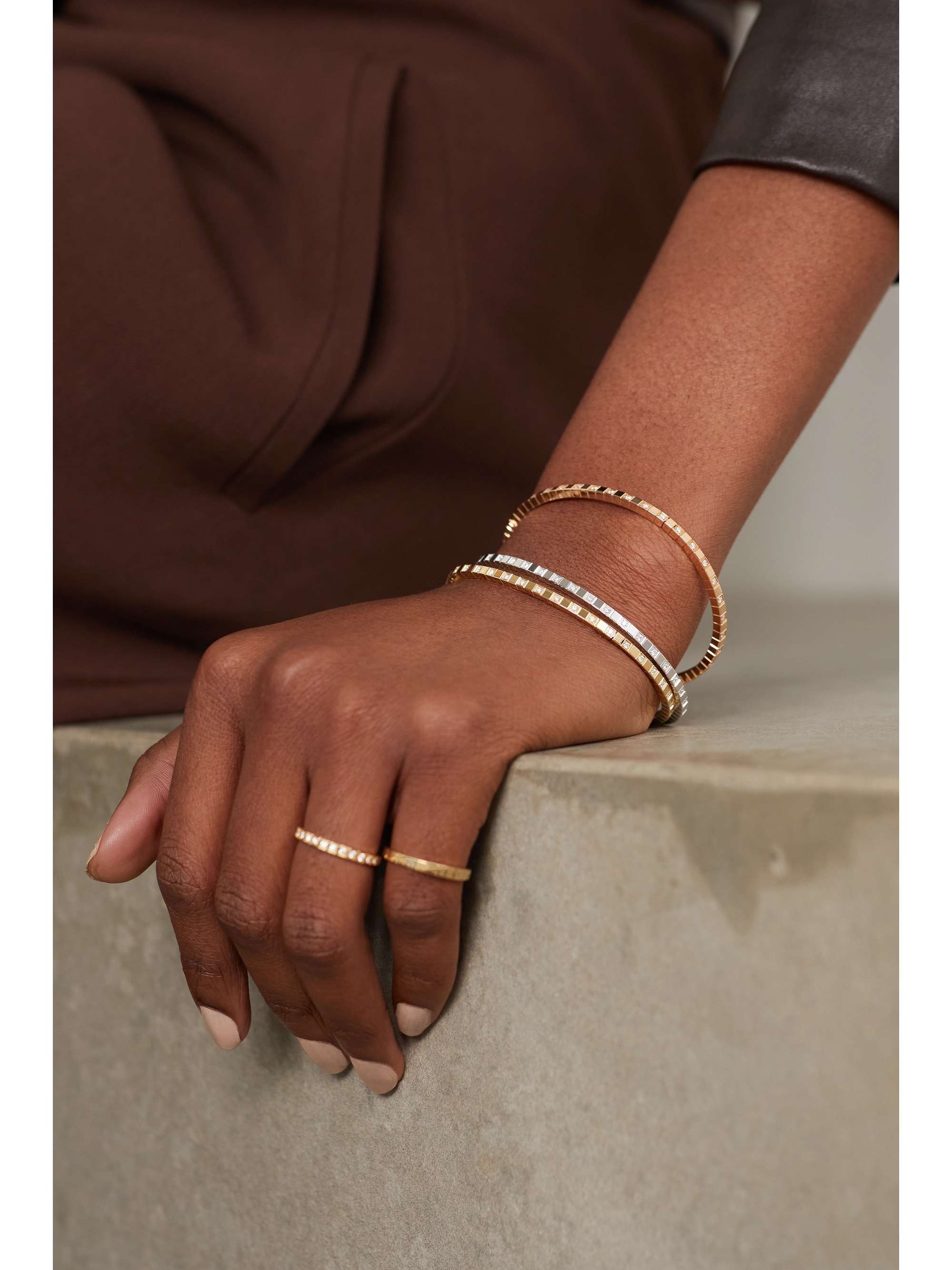 CHOPARD Ice Cube 18-karat rose gold diamond bangle