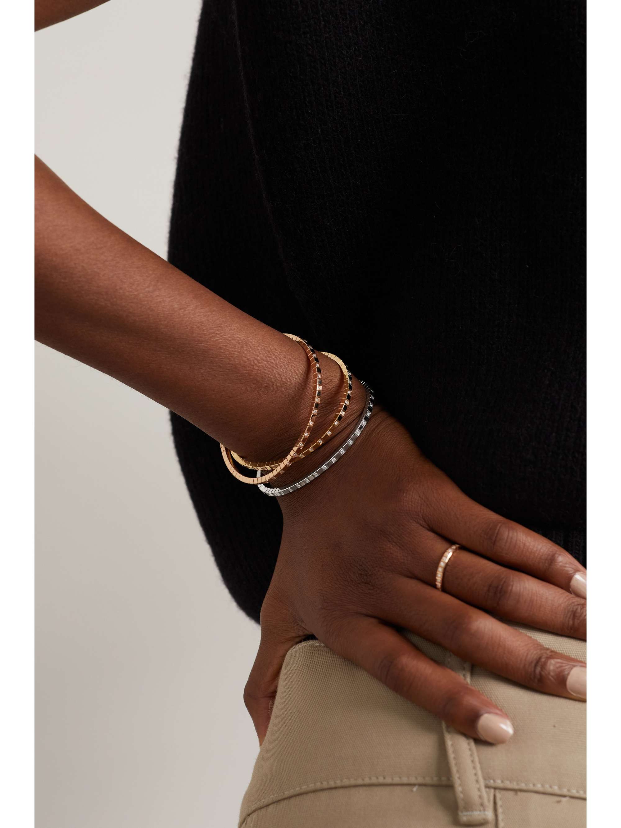 CHOPARD Ice Cube 18-karat rose gold diamond bangle
