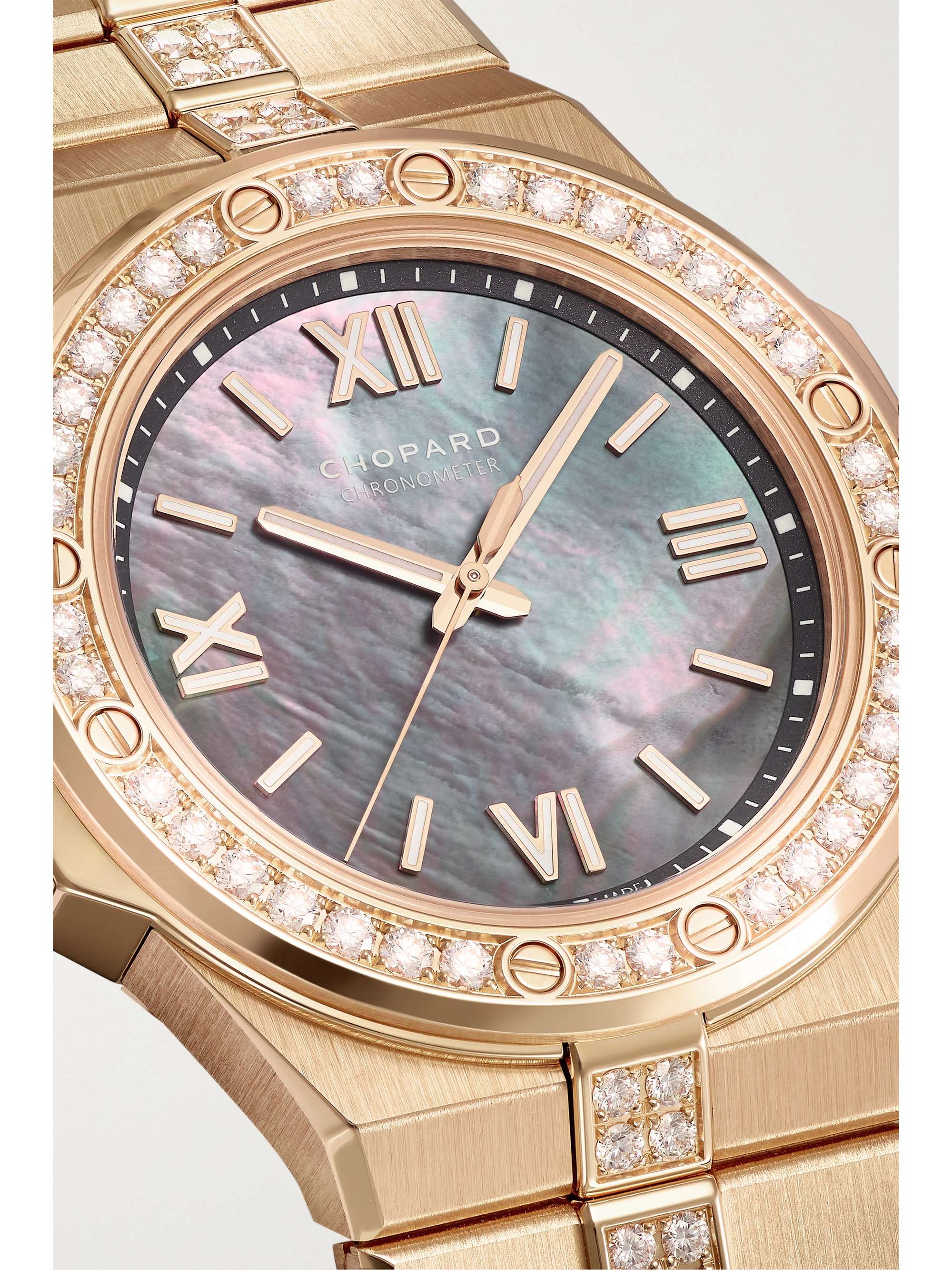 Gold Alpine Eagle Automatic 36mm Small 18 Karat Rose Gold Diamond And Mother Of Pearl Watch Chopard Net A Porter
