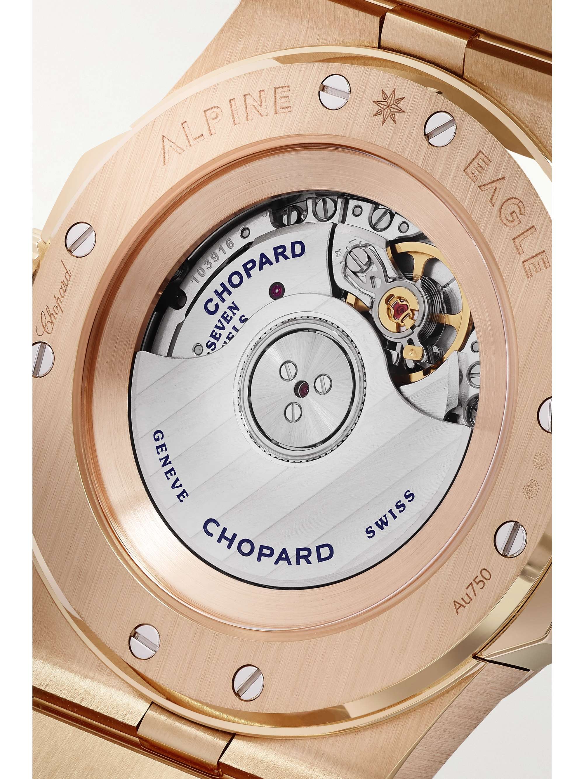 Gold Alpine Eagle Automatic 36mm Small 18 Karat Rose Gold Diamond And Mother Of Pearl Watch Chopard Net A Porter