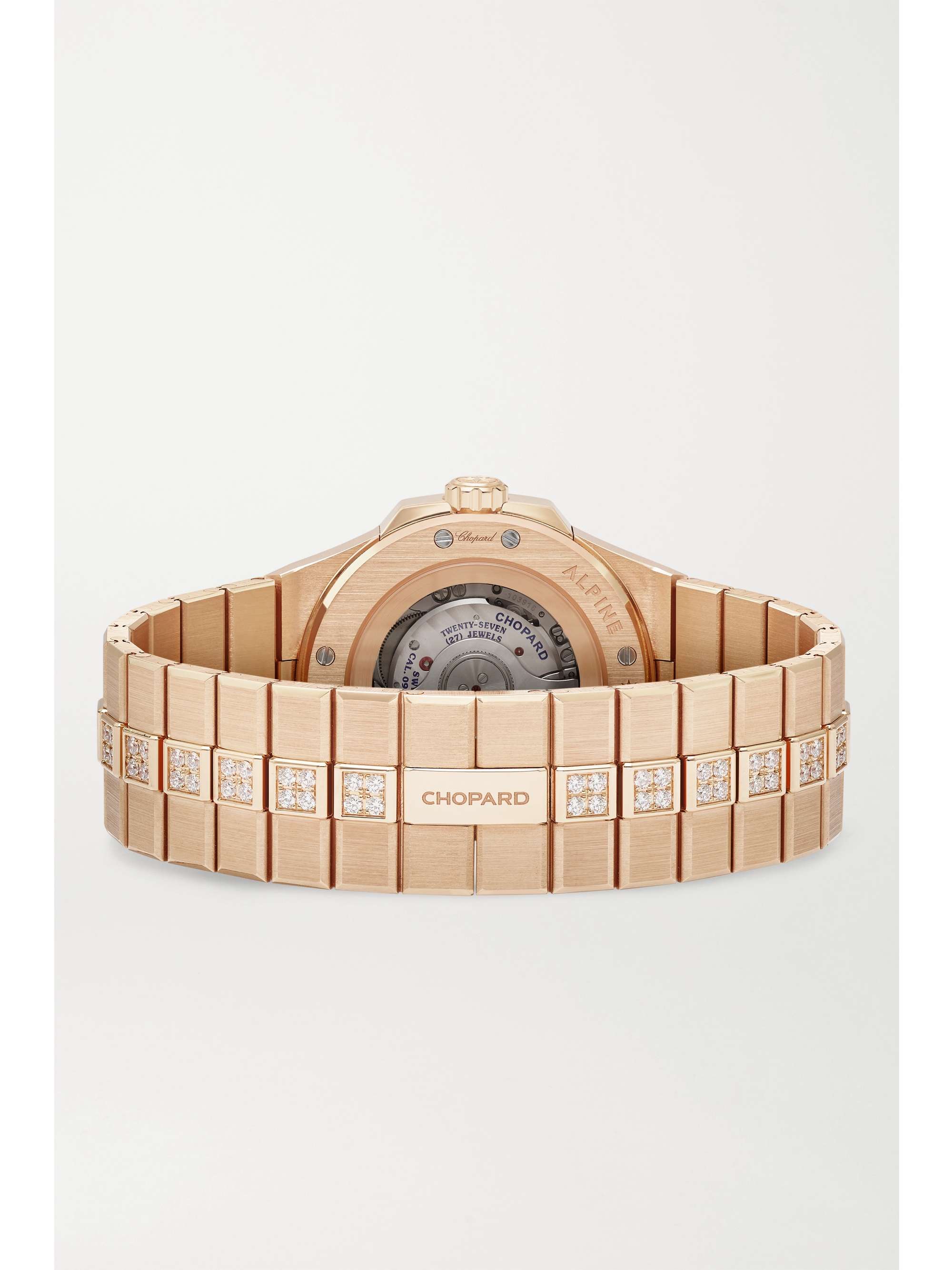 CHOPARD Alpine Eagle Automatic 36mm small 18-karat rose gold, diamond and mother-of-pearl watch