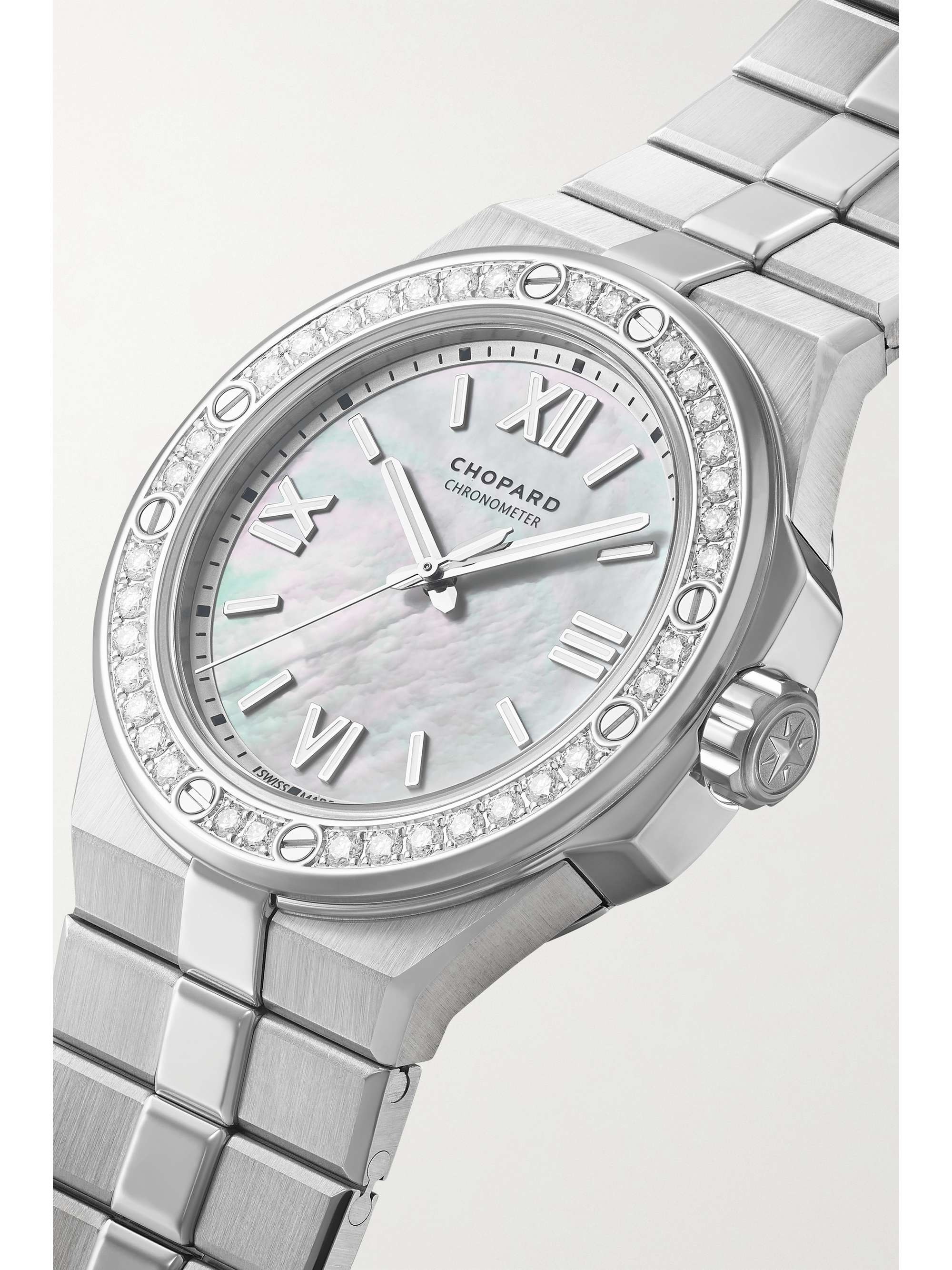 CHOPARD Alpine Eagle Automatic 36mm small stainless steel, mother-of-pearl and diamond watch
