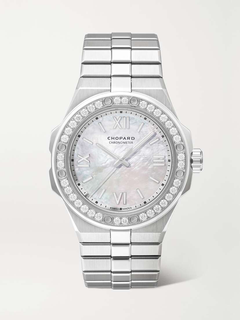 Chopard Alpine Eagle Automatic 36mm Small Stainless Steel, Mother-of-pearl And Diamond Watch
