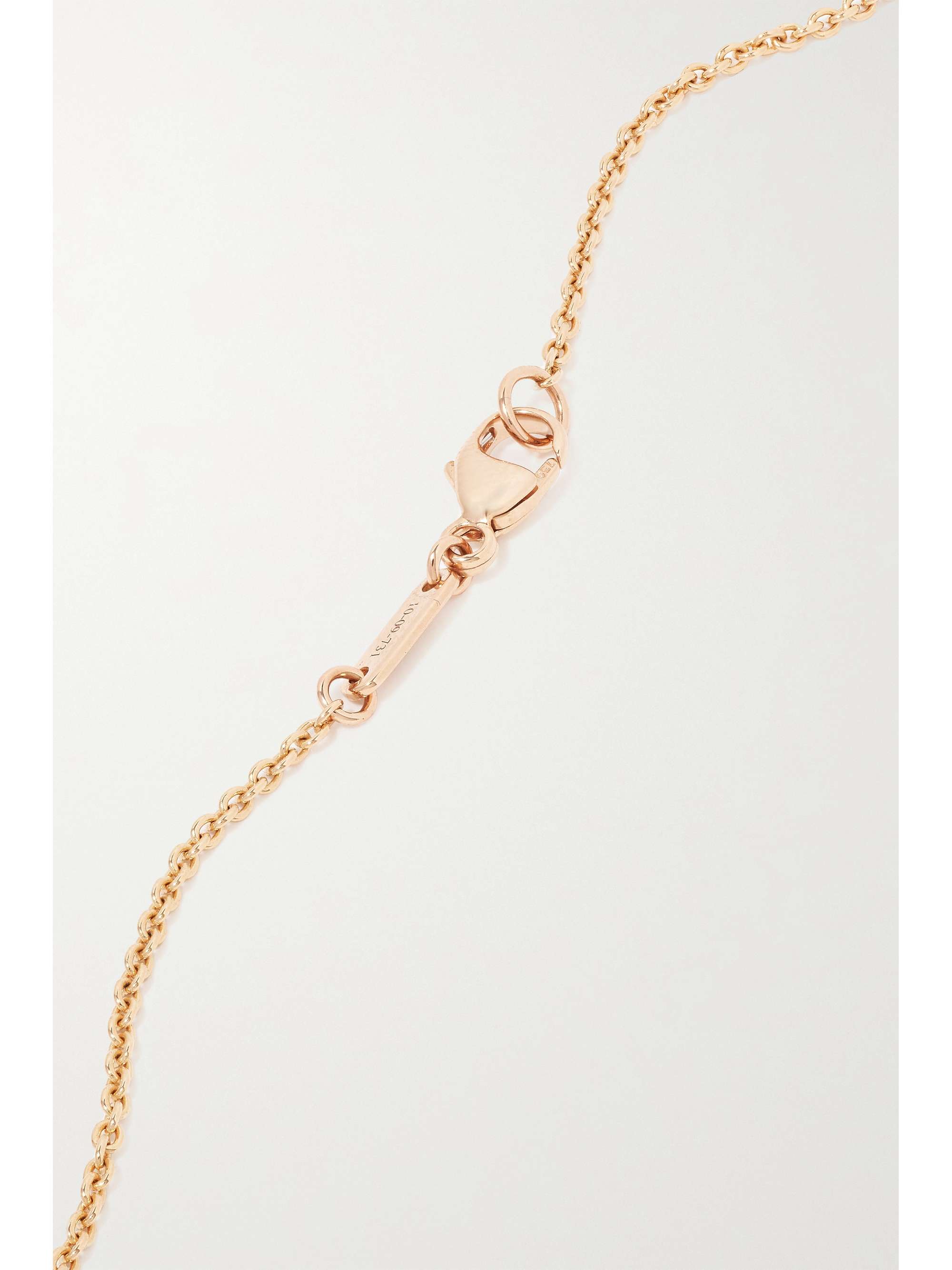 DAVID MORRIS Fortuna 18-karat rose gold, mother-of-pearl and diamond necklace