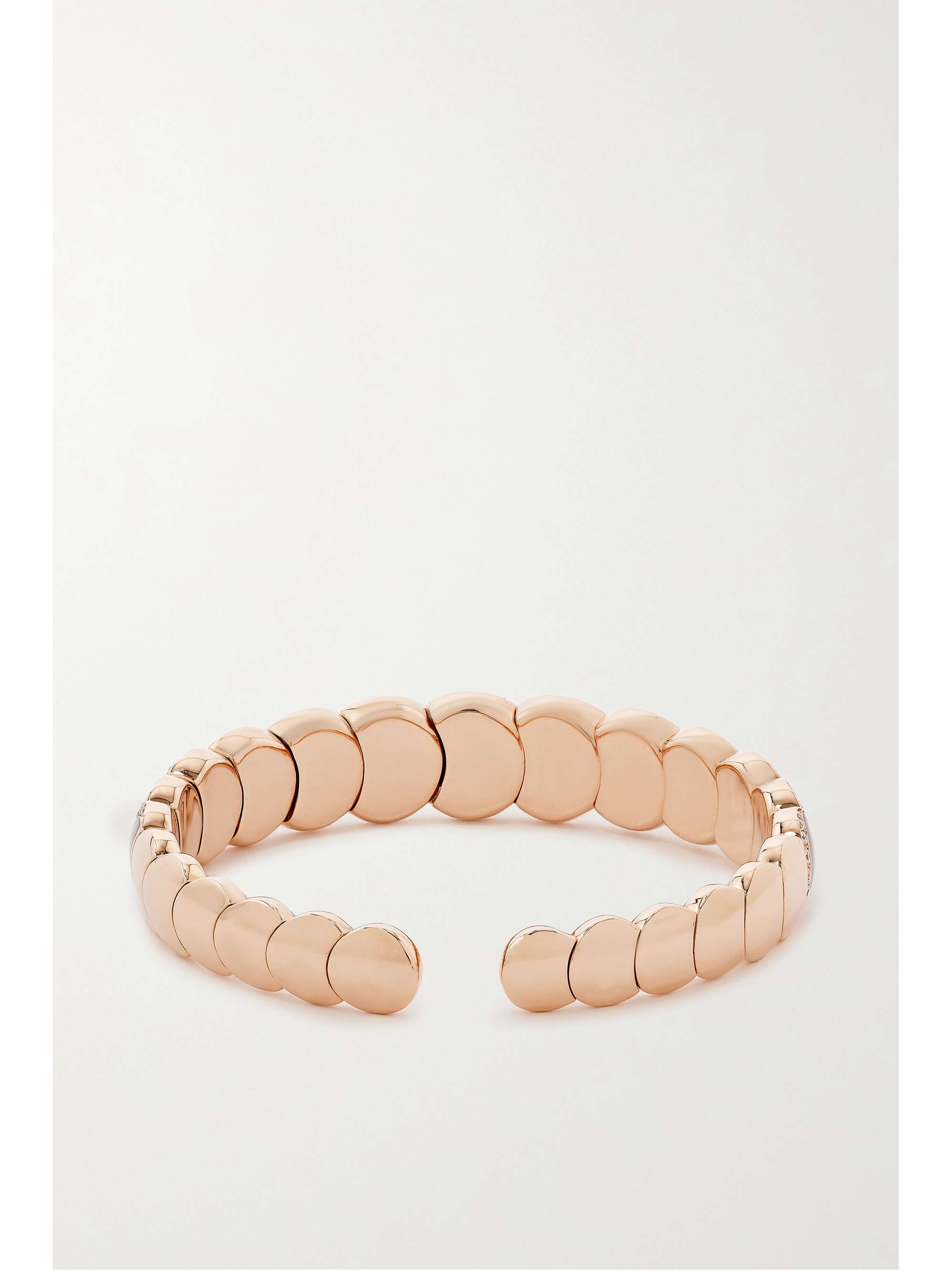 DAVID MORRIS Fortuna 18-karat rose gold, mother-of-pearl and diamond bangle