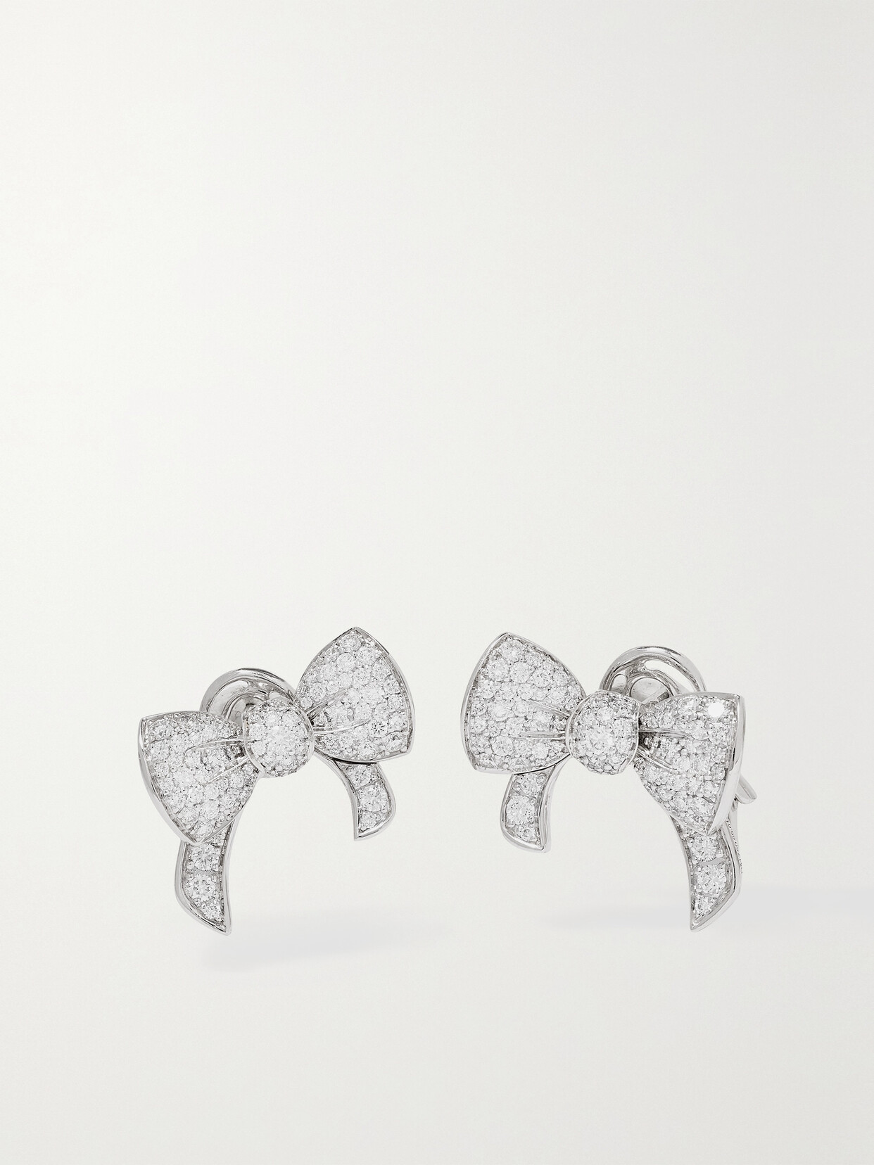 David Morris Beaux 18-karat White  Diamond Earrings