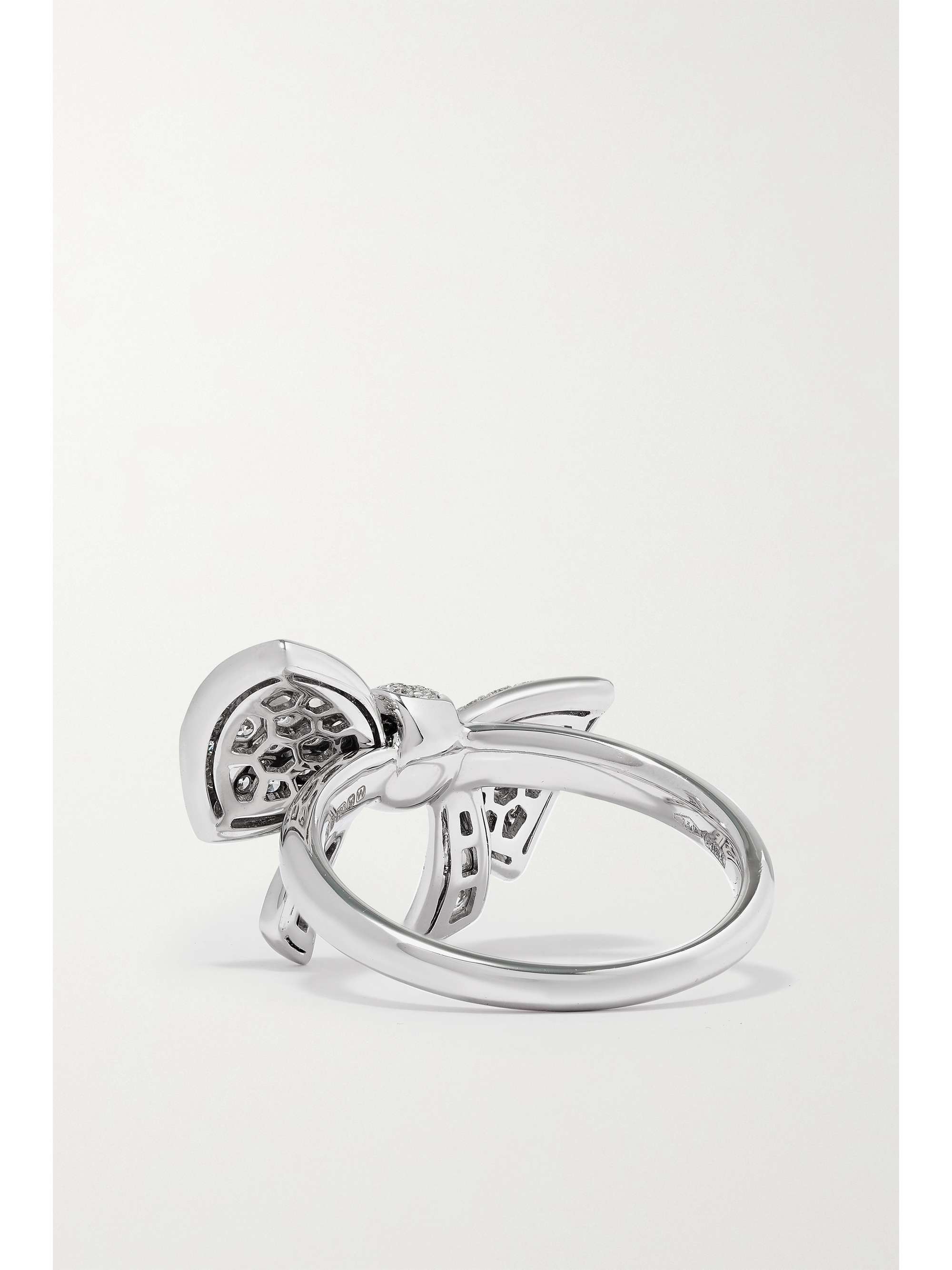 DAVID MORRIS Beaux Small 18-karat white gold diamond ring