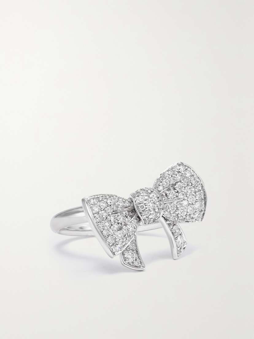 David Morris Beaux Small 18-karat White Gold Diamond Ring