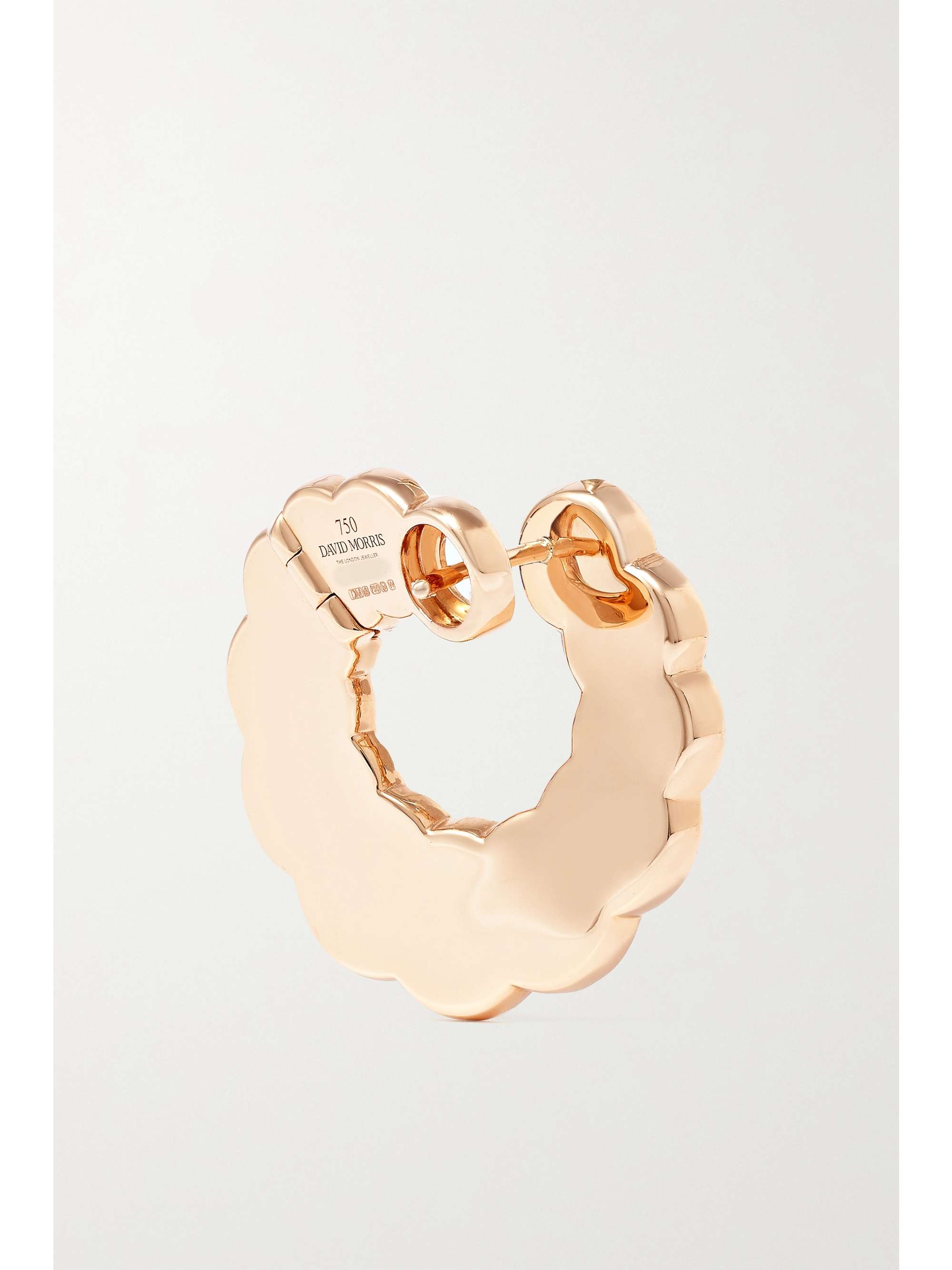 DAVID MORRIS Fortuna 18-karat rose gold, mother-of-pearl and diamond earrings