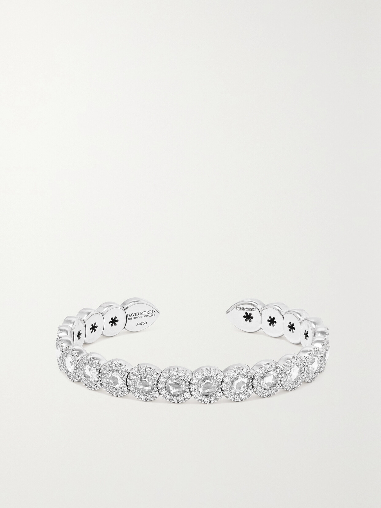 Shop David Morris 18-karat White Gold Diamond Cuff