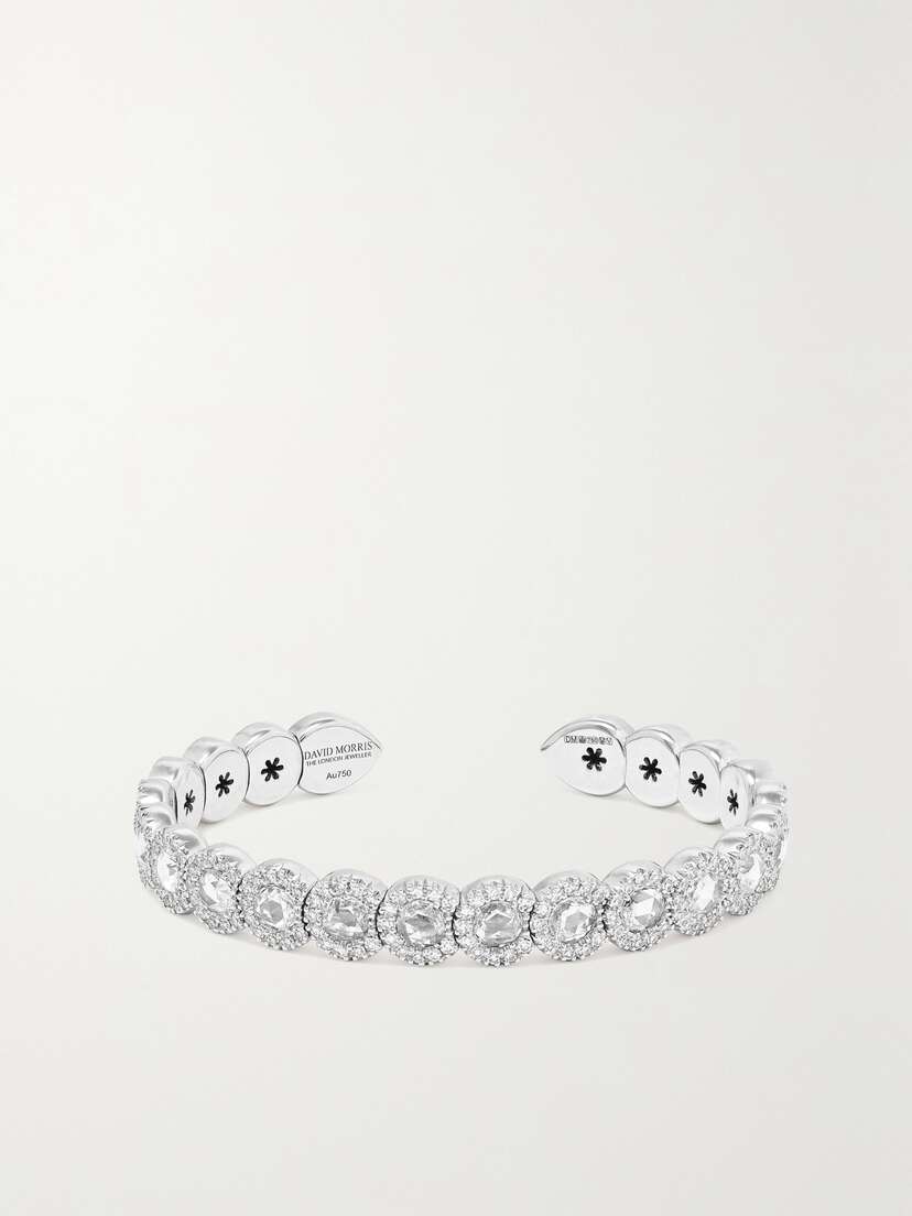 David Morris 18-karat White Gold Diamond Cuff