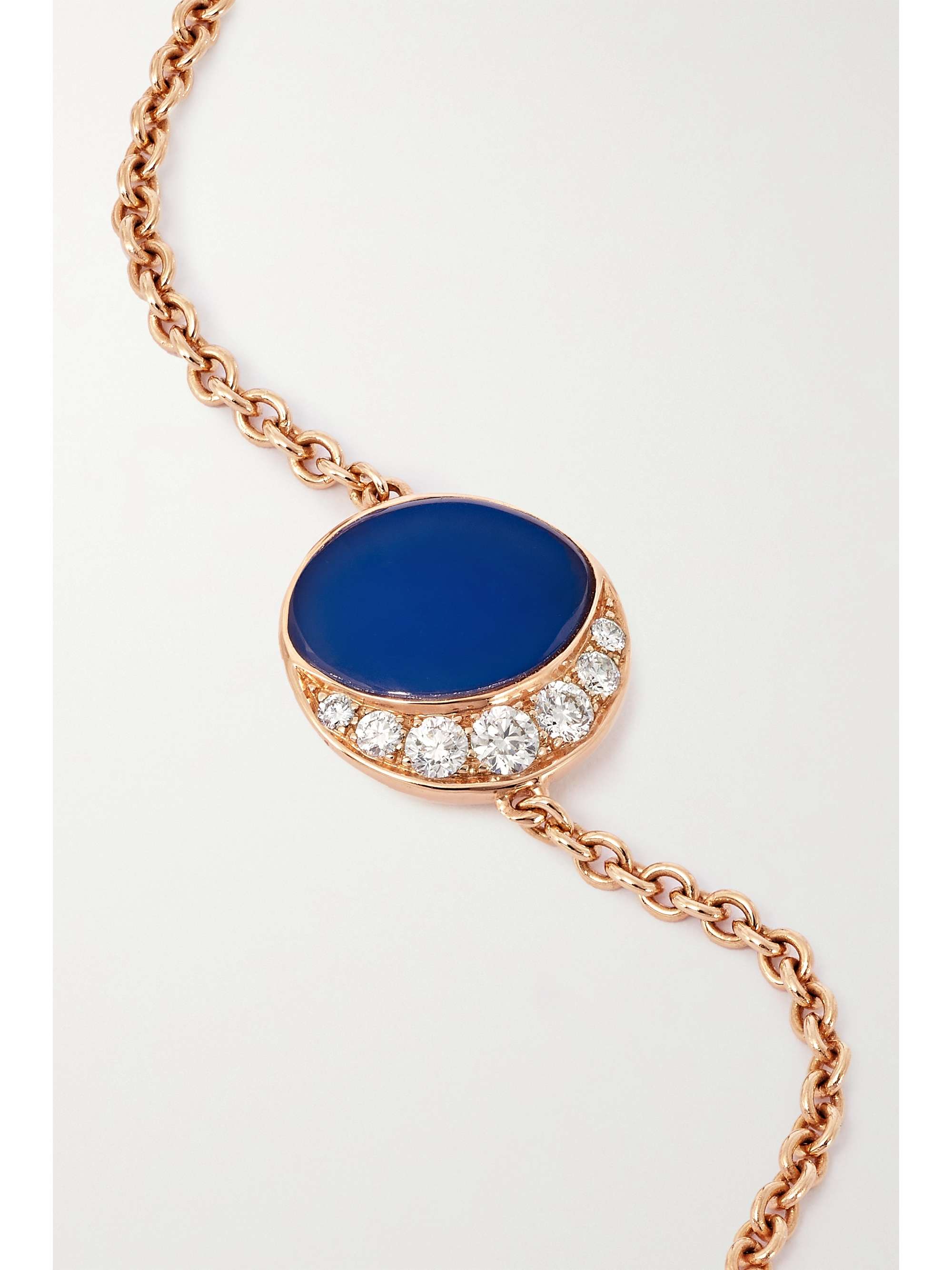 DAVID MORRIS Fortuna Armband aus 18 Karat Roségold mit Achat und Diamanten