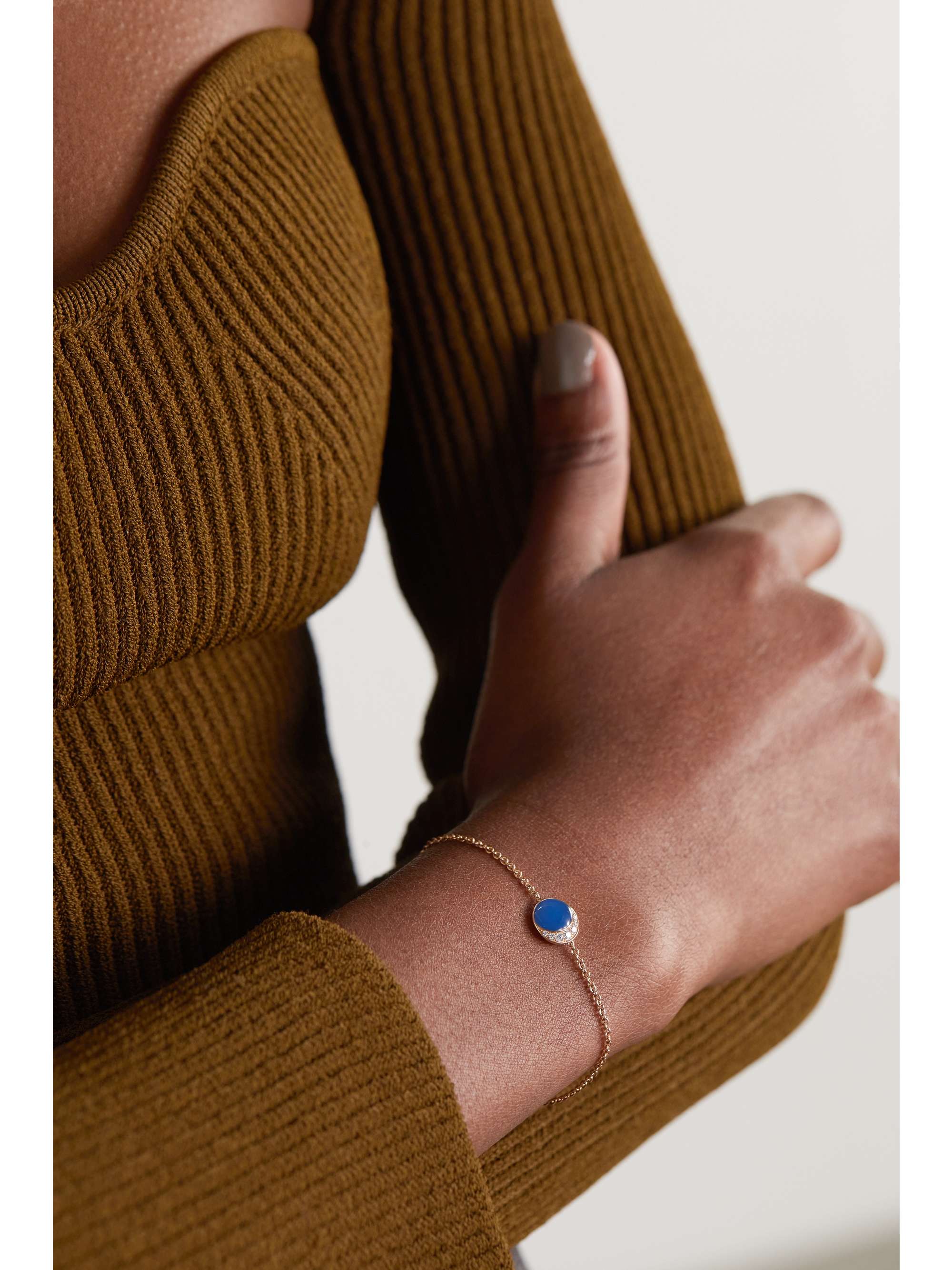 DAVID MORRIS Fortuna Armband aus 18 Karat Roségold mit Achat und Diamanten