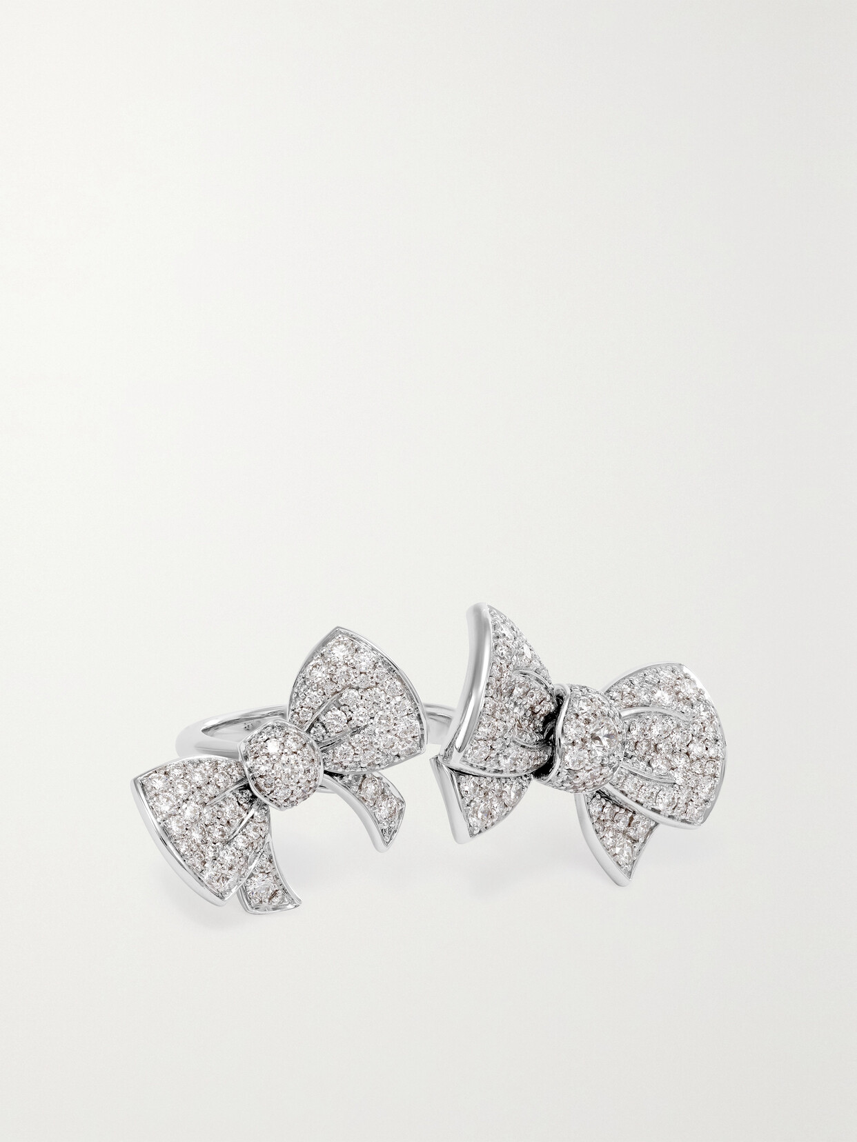 David Morris Beaux Double 18-karat White  Diamond Ring