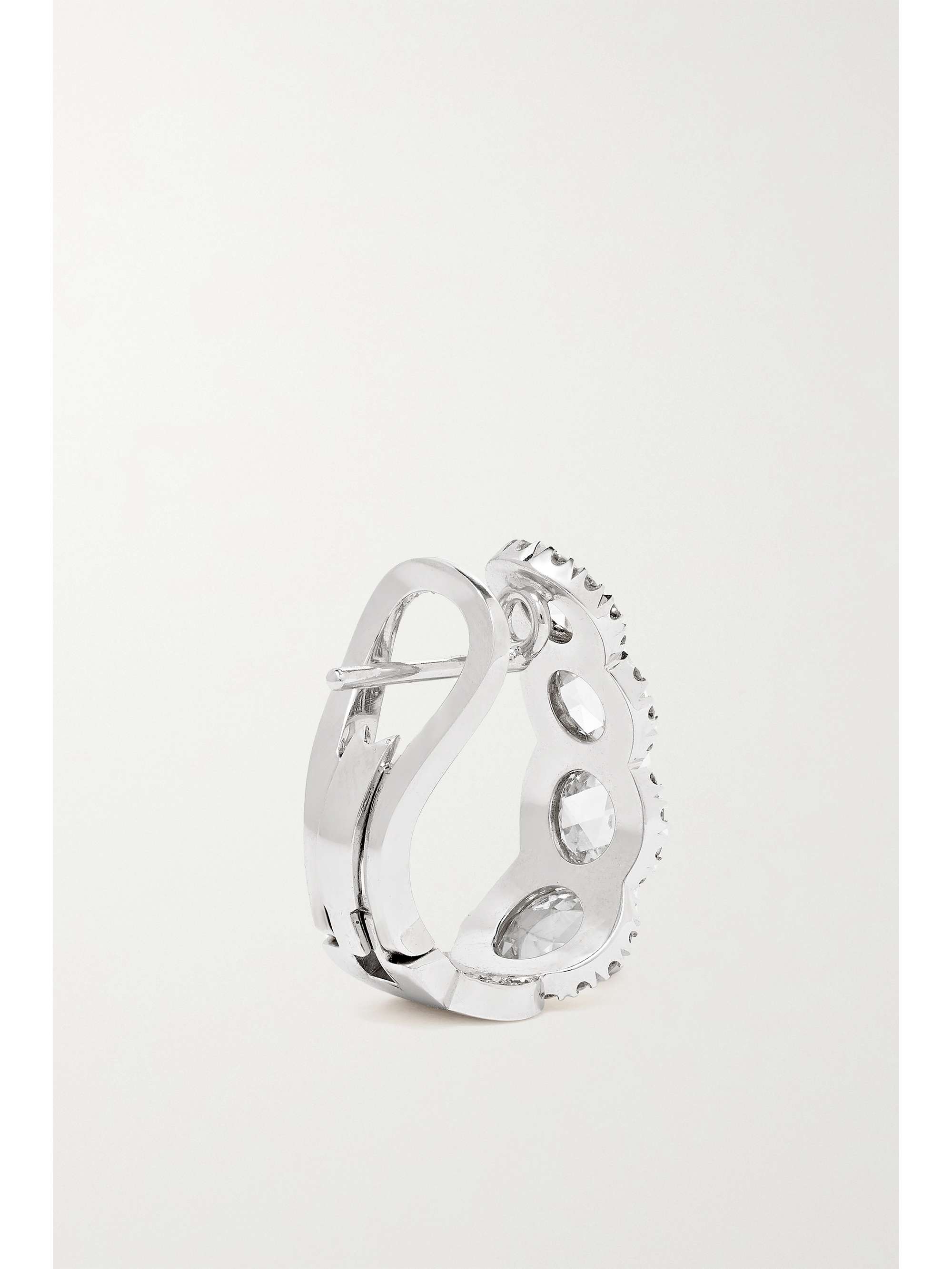 DAVID MORRIS 18-karat white gold diamond hoop earrings