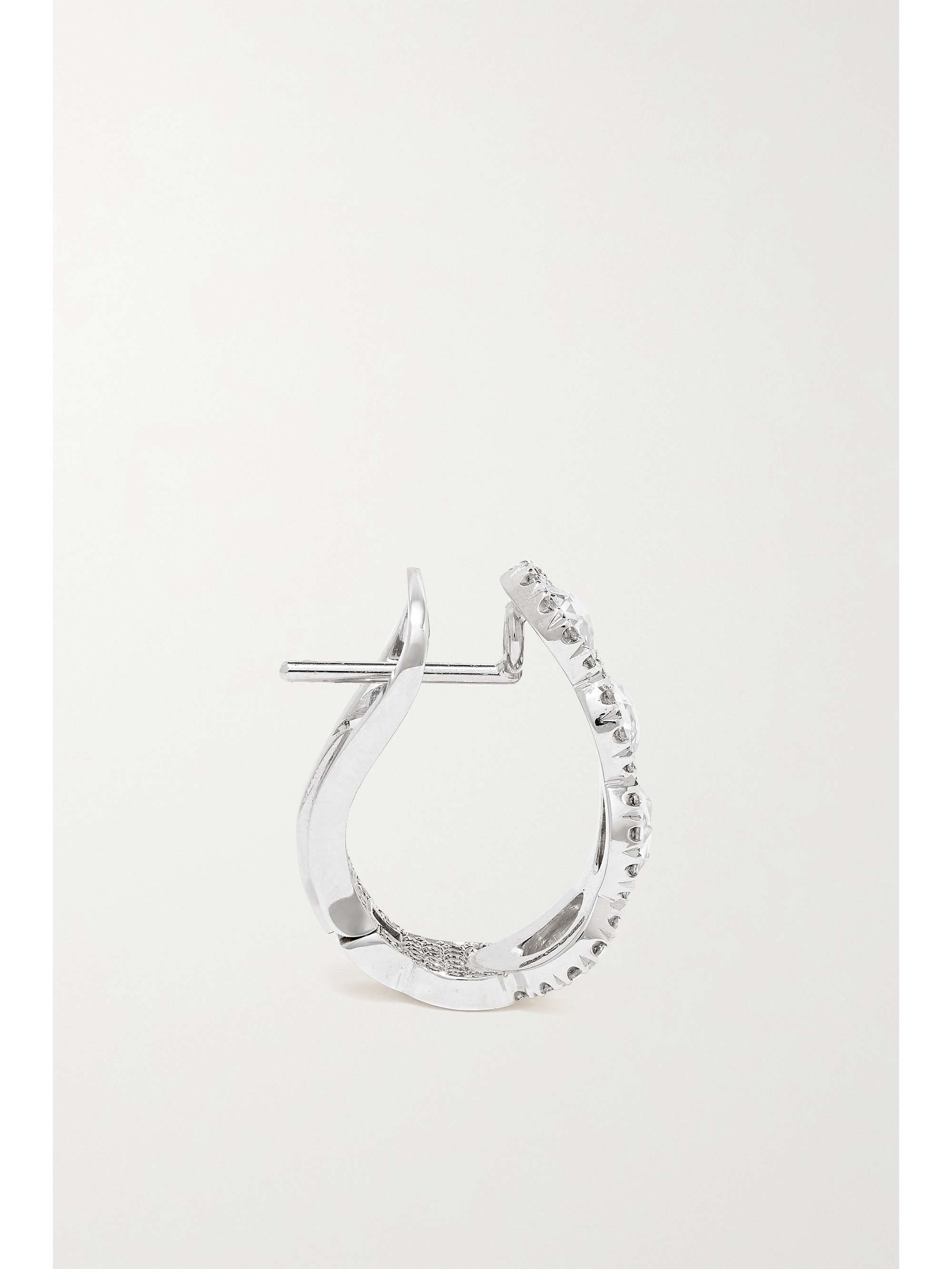 DAVID MORRIS 18-karat white gold diamond hoop earrings