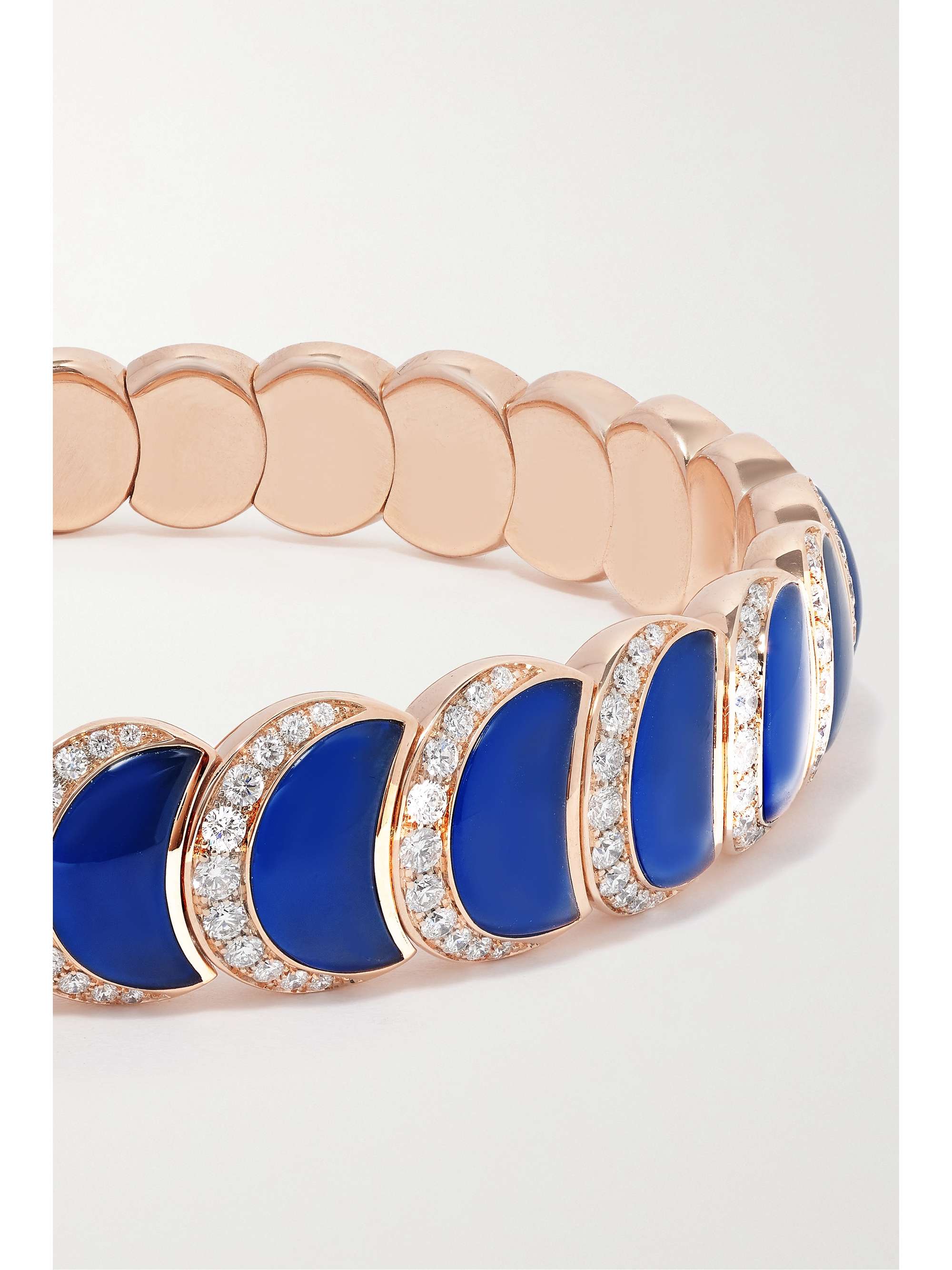 DAVID MORRIS Fortuna 18-karat rose gold, mother-of-pearl and diamond bangle