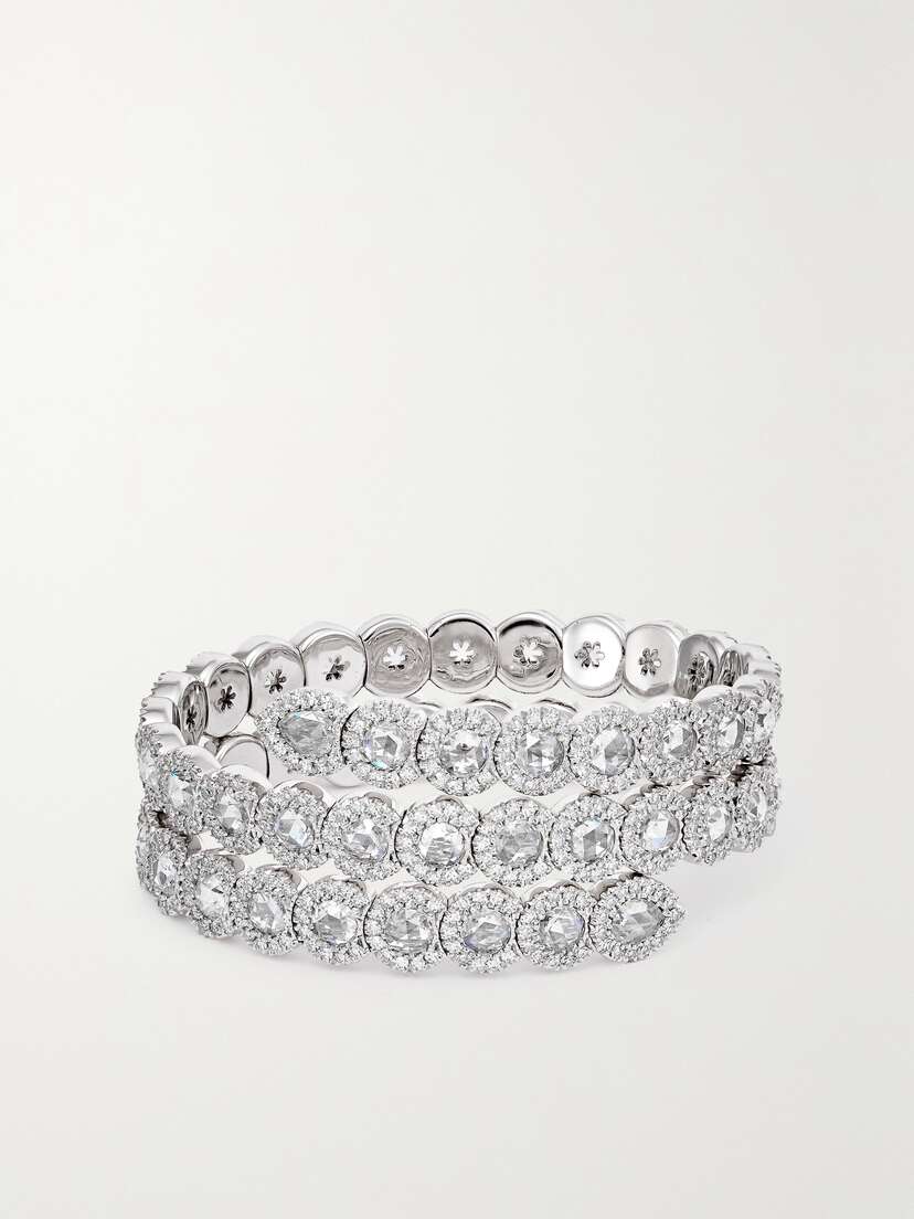 David Morris 18-karat White Gold Diamond Bangle