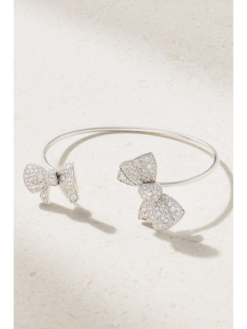 David Morris Beaux 18-karat White Gold Diamond Bangle