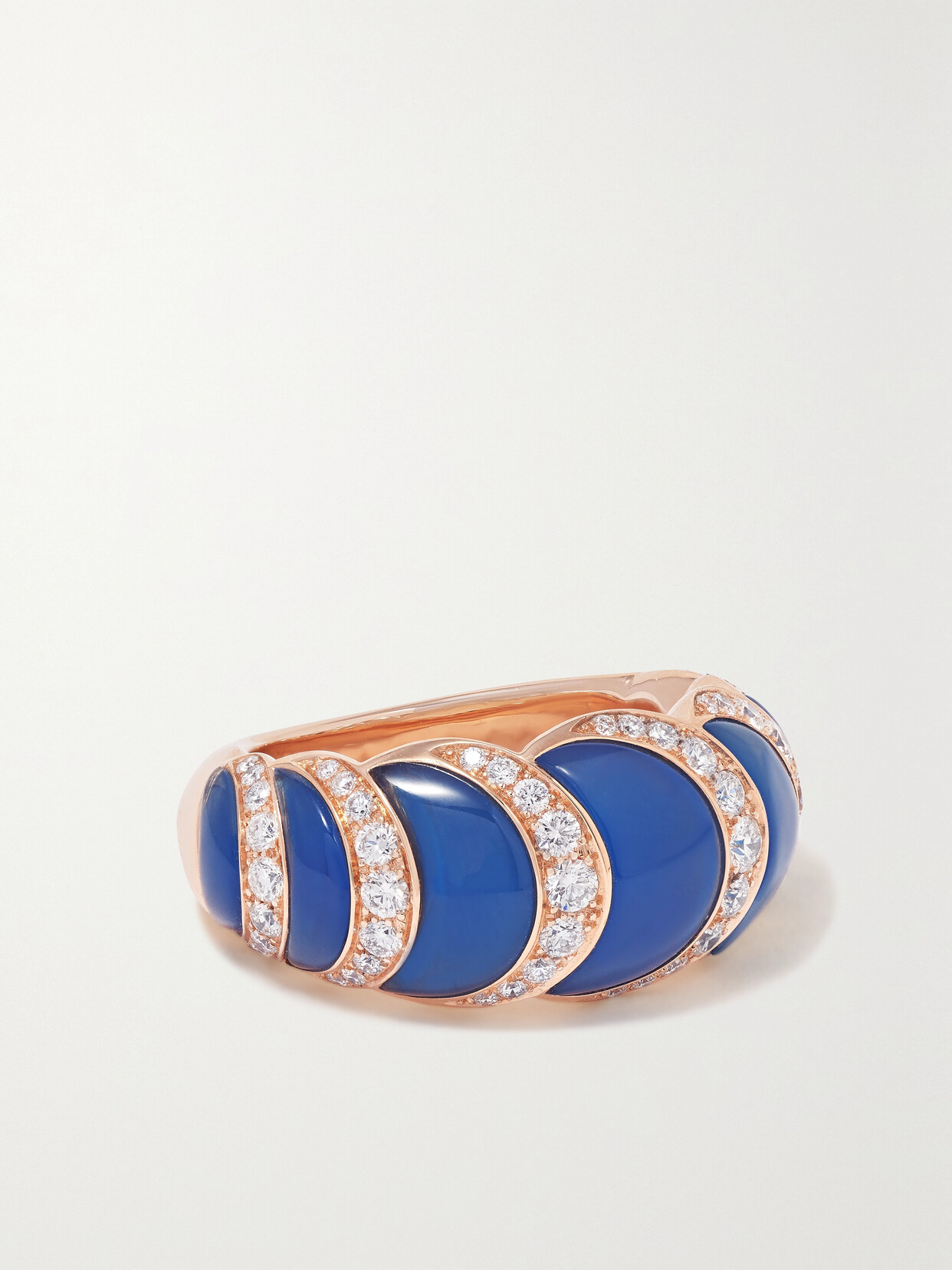 David Morris Fortuna 18-karat Rose Gold, Agate And Diamond Ring - 7