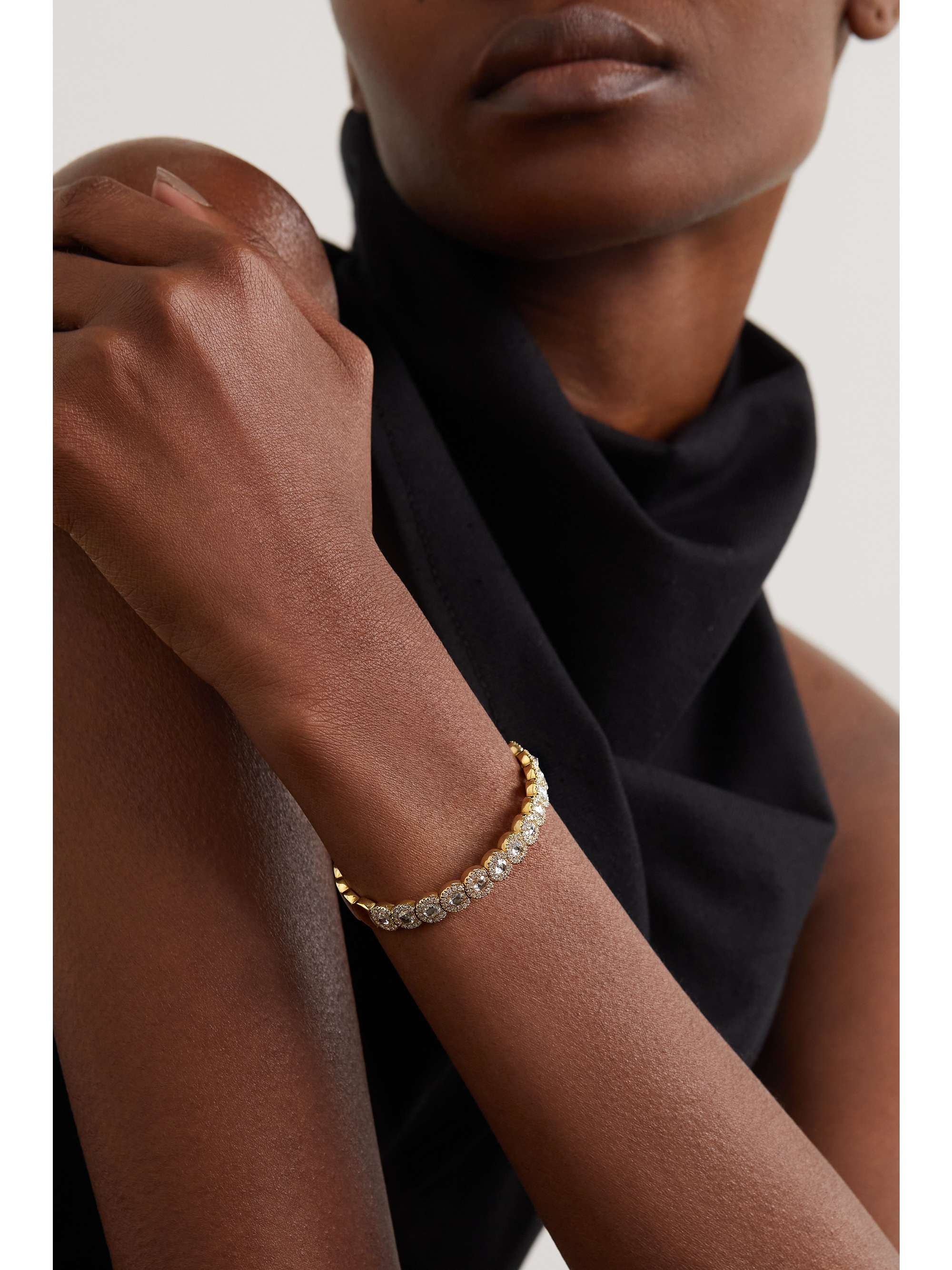 DAVID MORRIS 18-karat gold diamond cuff