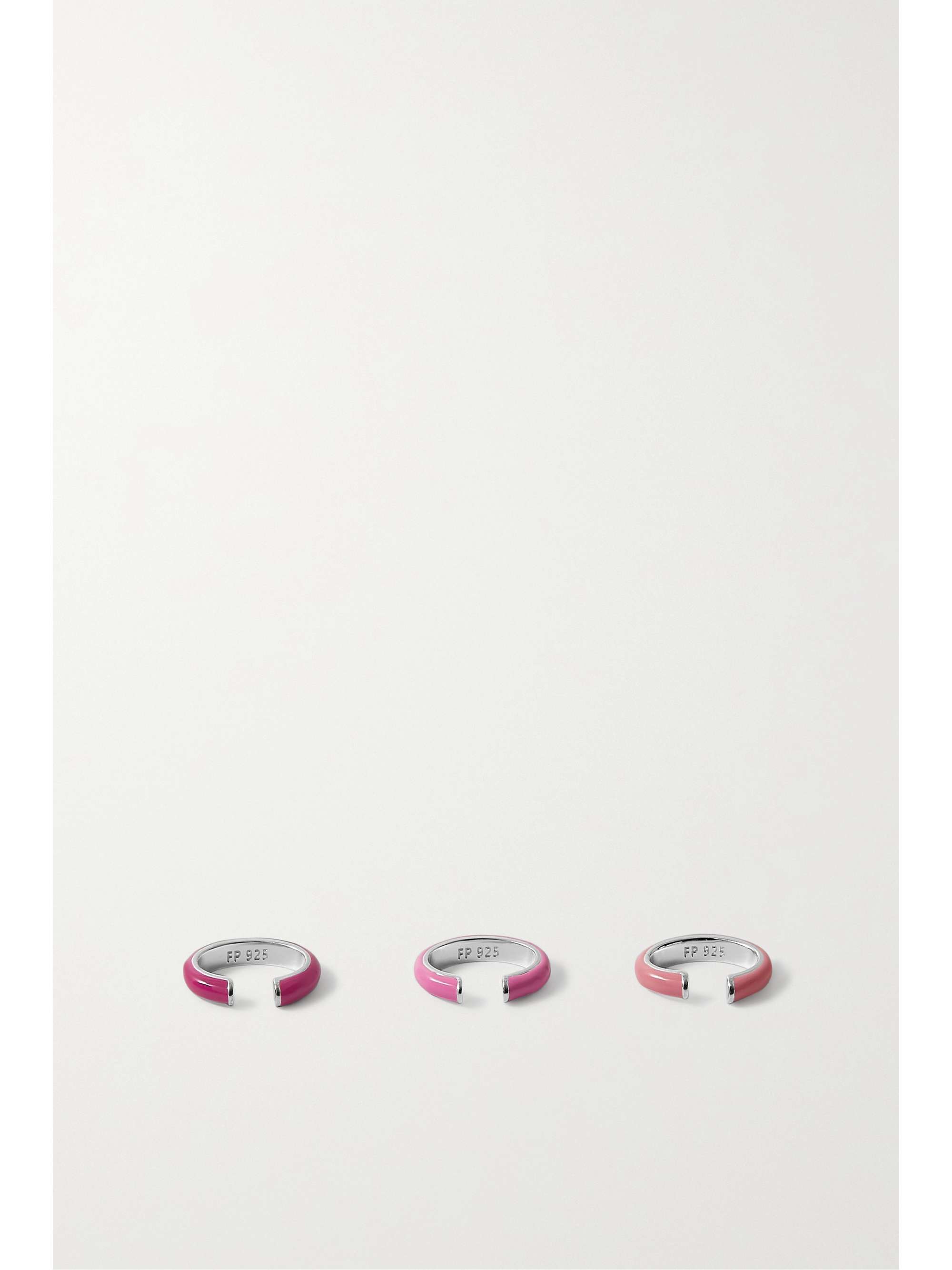 FRY POWERS Ombré set of three sterling silver and enamel ear cuffs