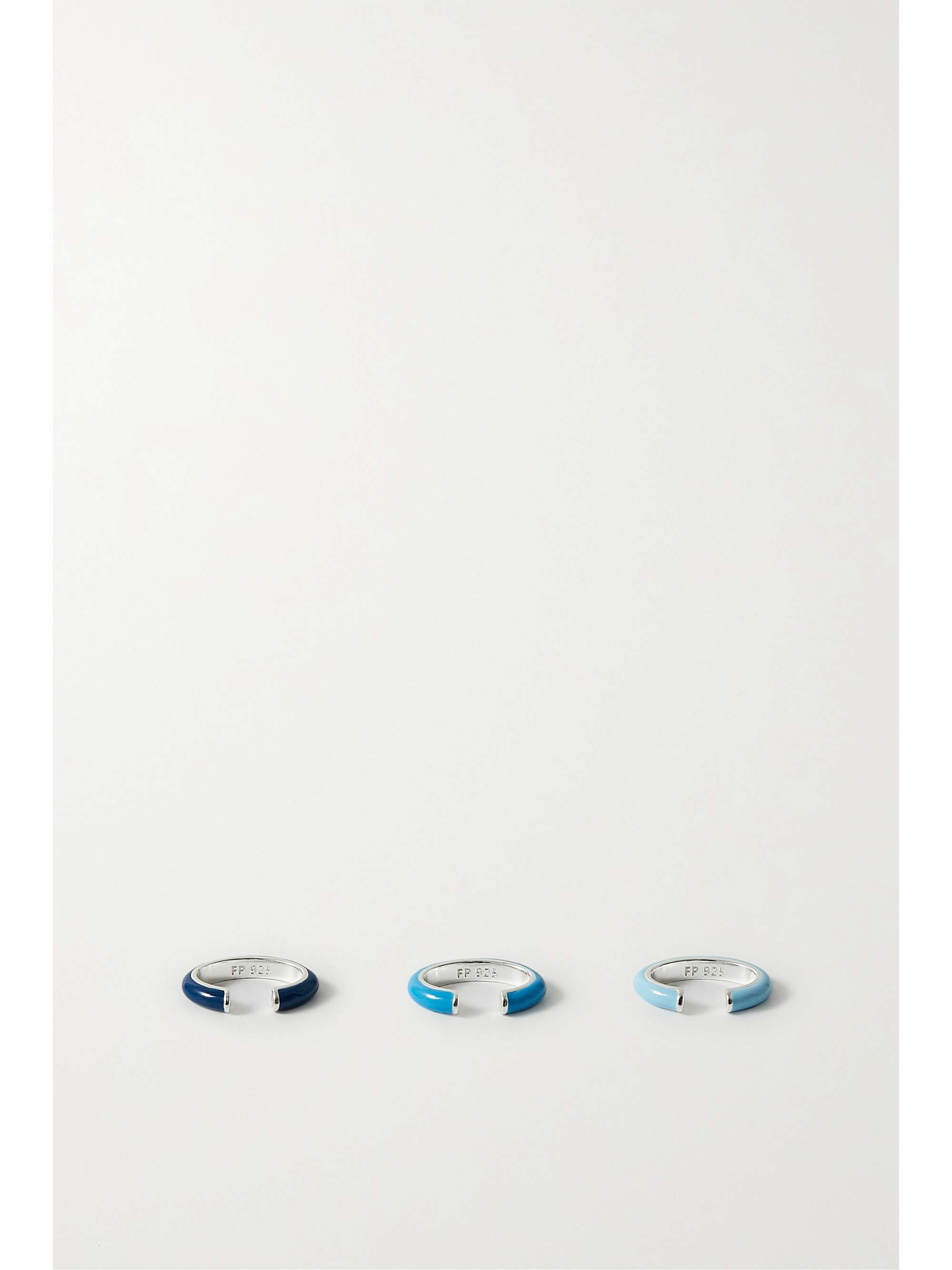FRY POWERS Ombré set of three sterling silver and enamel ear cuffs