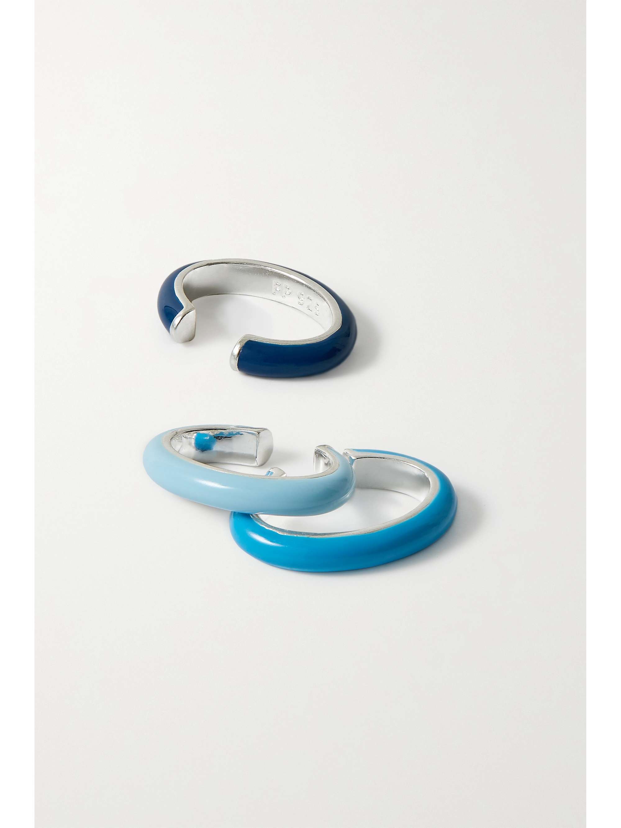 FRY POWERS Ombré set of three sterling silver and enamel ear cuffs