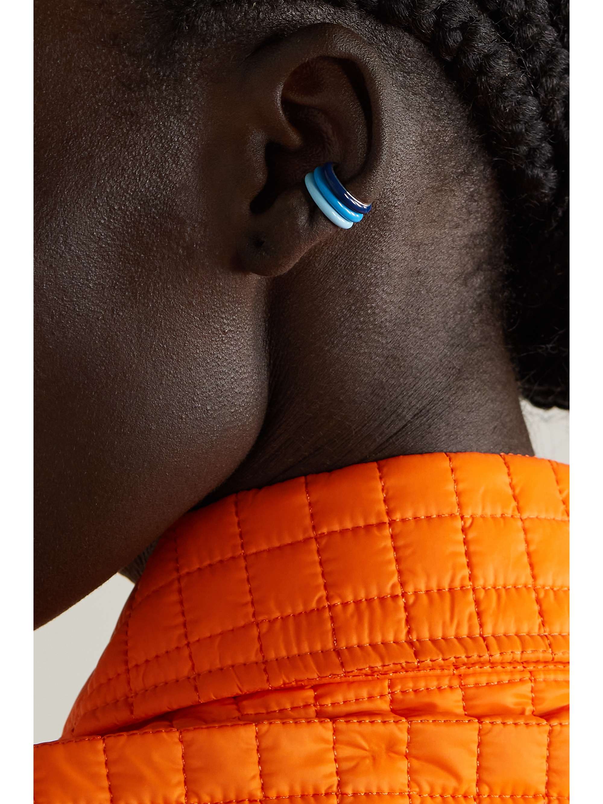 FRY POWERS Ombré set of three sterling silver and enamel ear cuffs