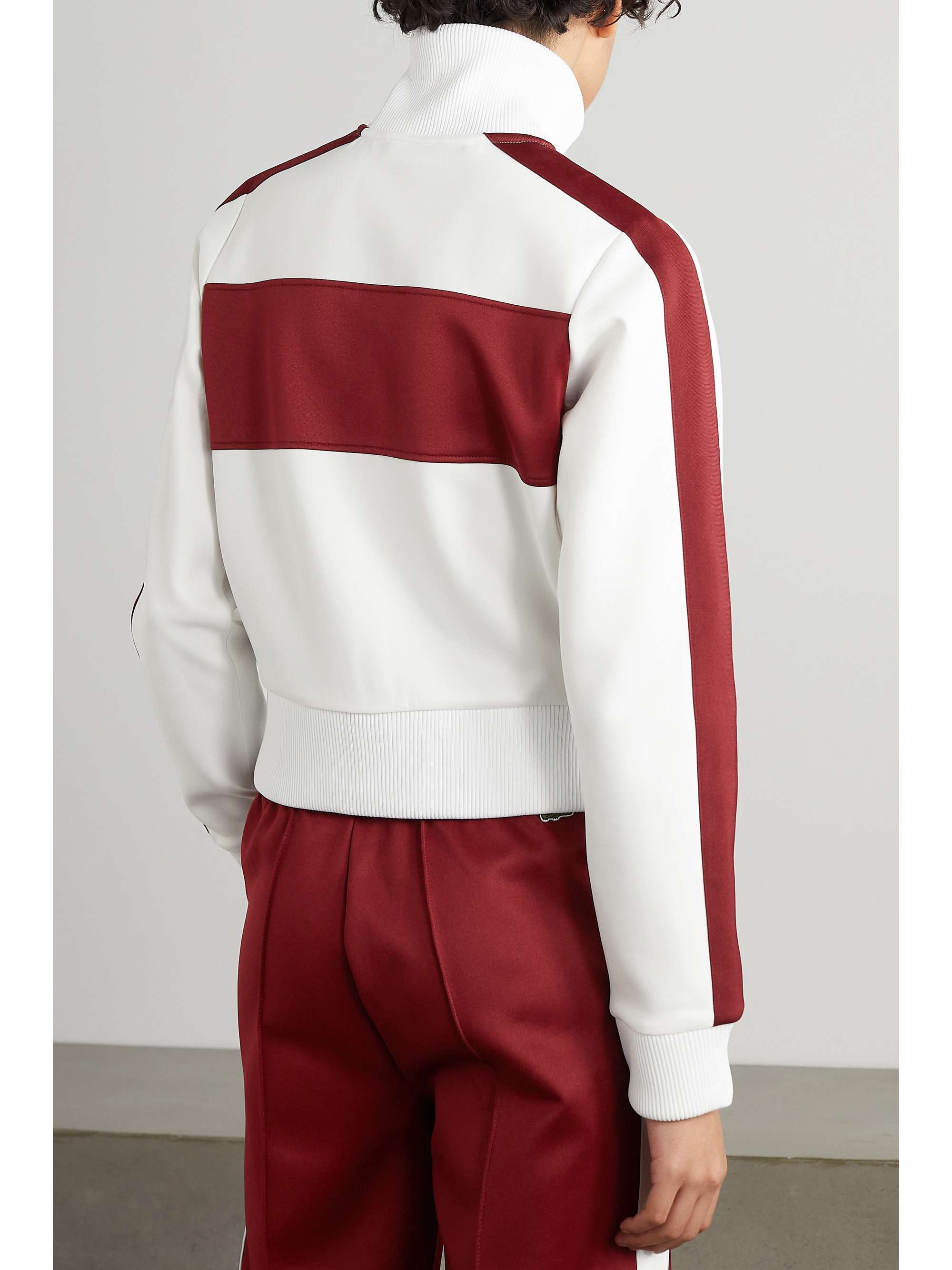 LACOSTE Color-block stretch-jersey track jacket