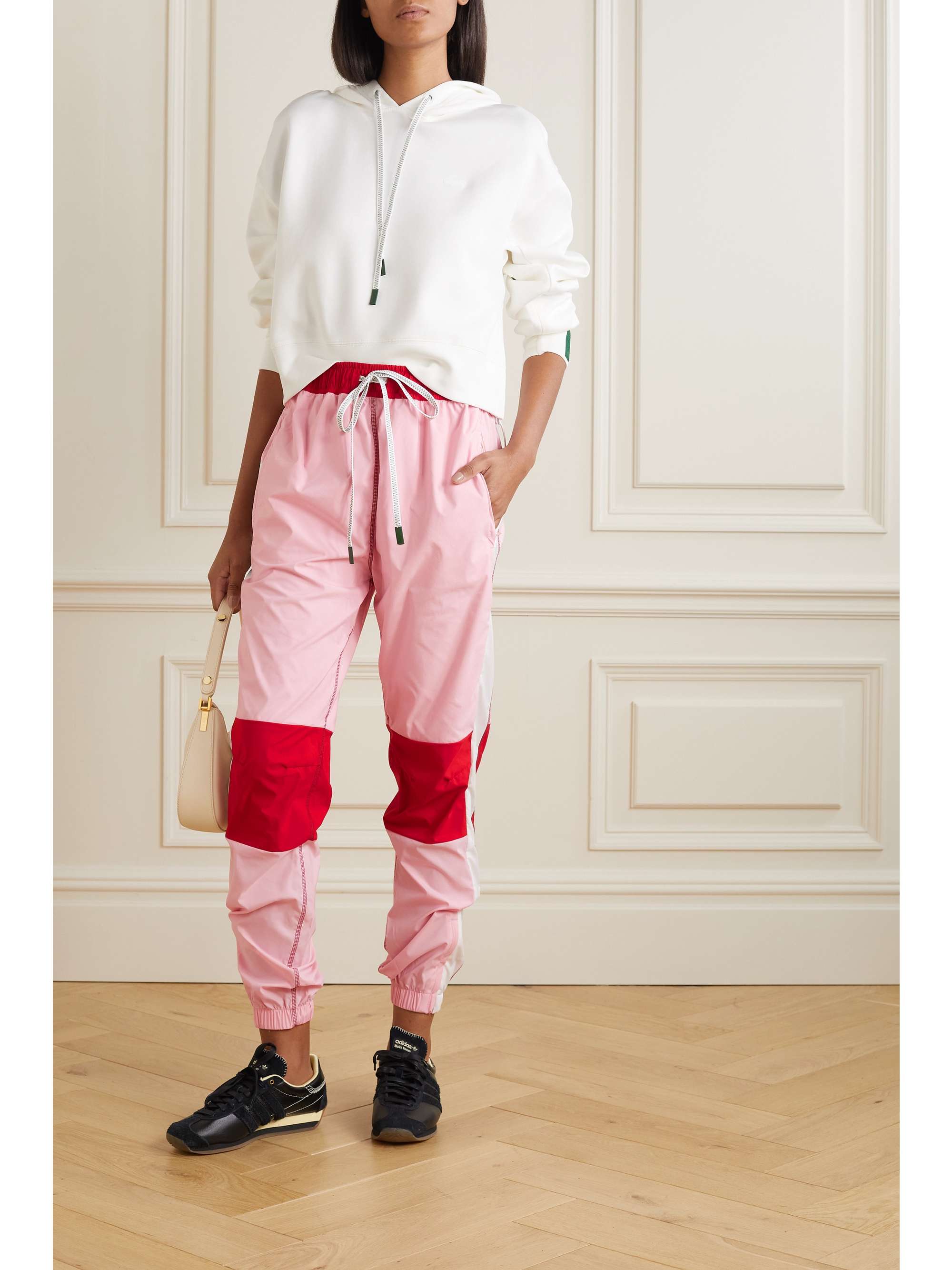 LACOSTE Colorblock shell track pants NETAPORTER