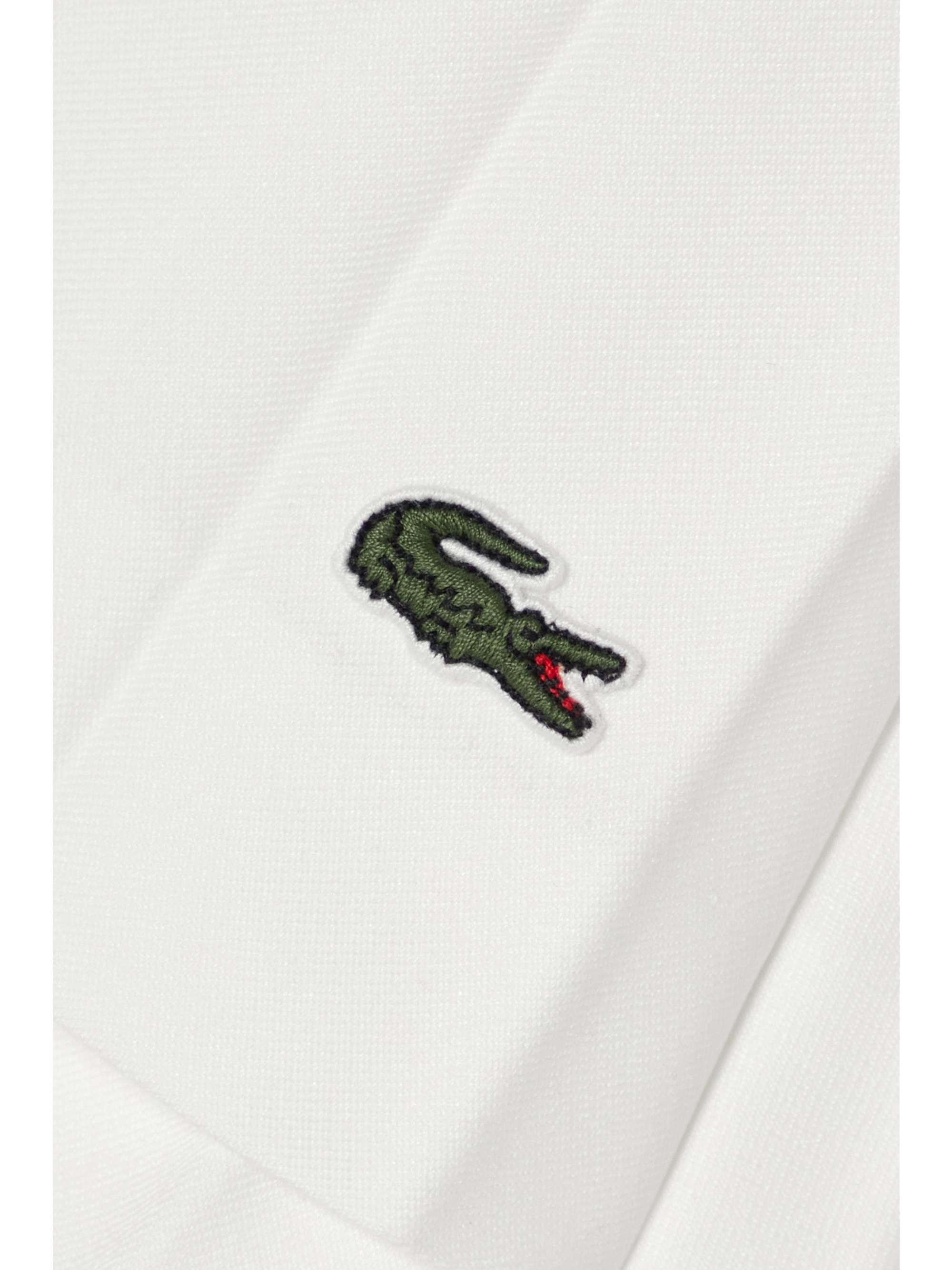 LACOSTE Appliquéd pleated piqué tennis skirt