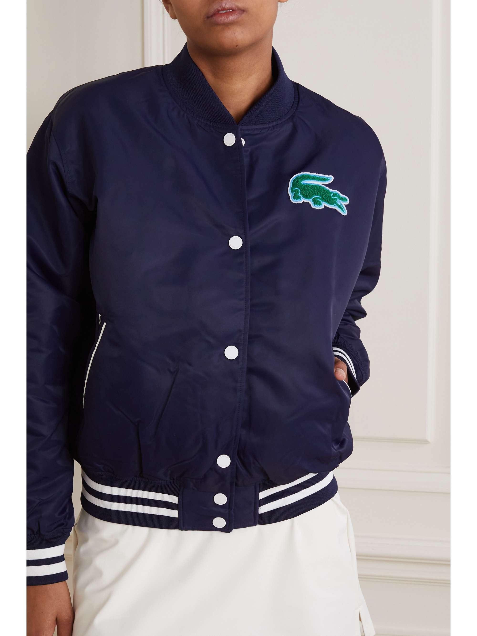 lacoste bomber jacket green