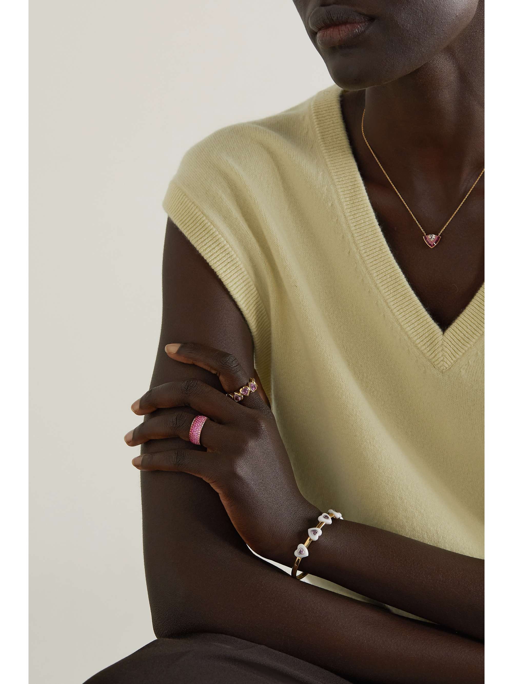 EMILY P. WHEELER + NET SUSTAIN Ring aus recyceltem 18 Karat Roségold mit Saphiren