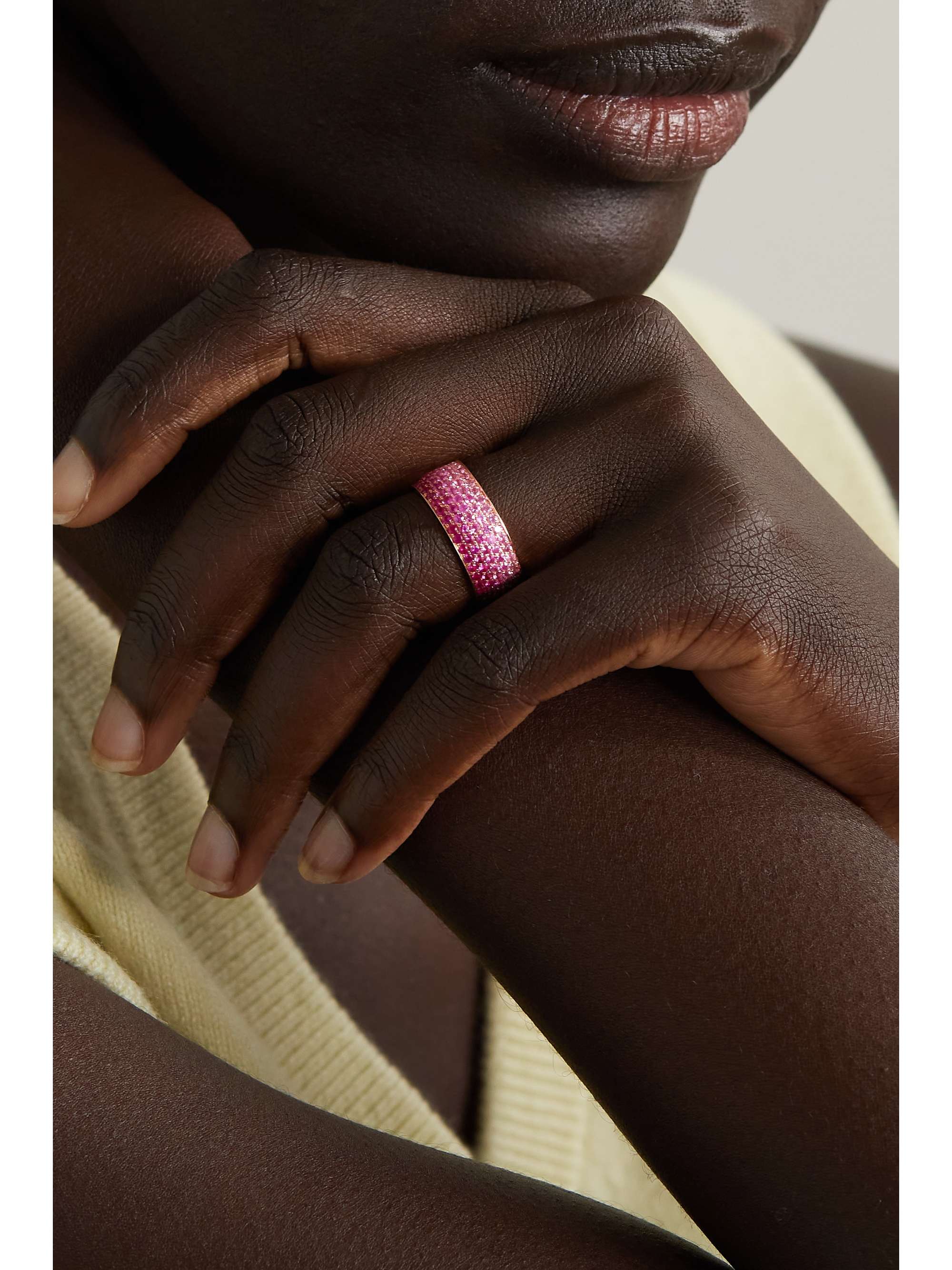 EMILY P. WHEELER + NET SUSTAIN Ring aus recyceltem 18 Karat Roségold mit Saphiren