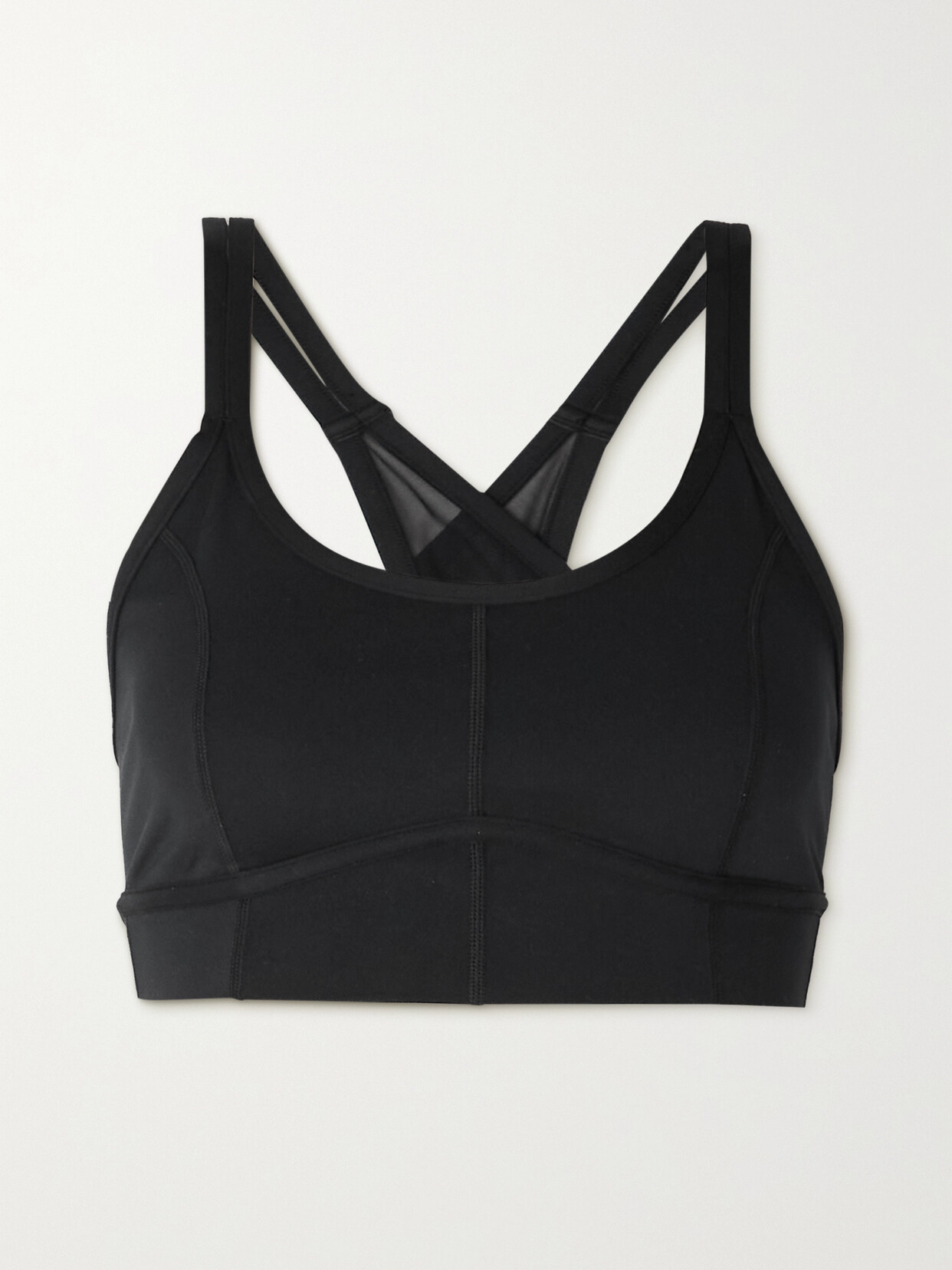 LE ORE Portofino Mesh-trimmed Recycled Stretch Sports Bra - Black