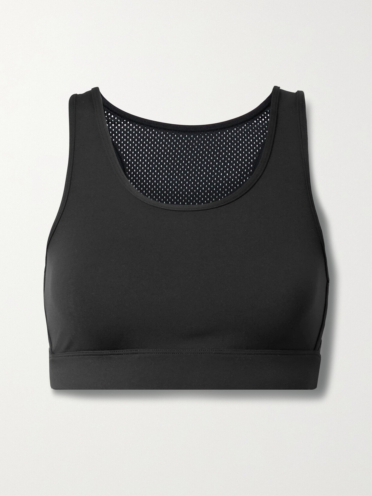 All Access - Front Row Cutout Mesh-trimmed Stretch Sports Bra - Black 22 Awaiting product image