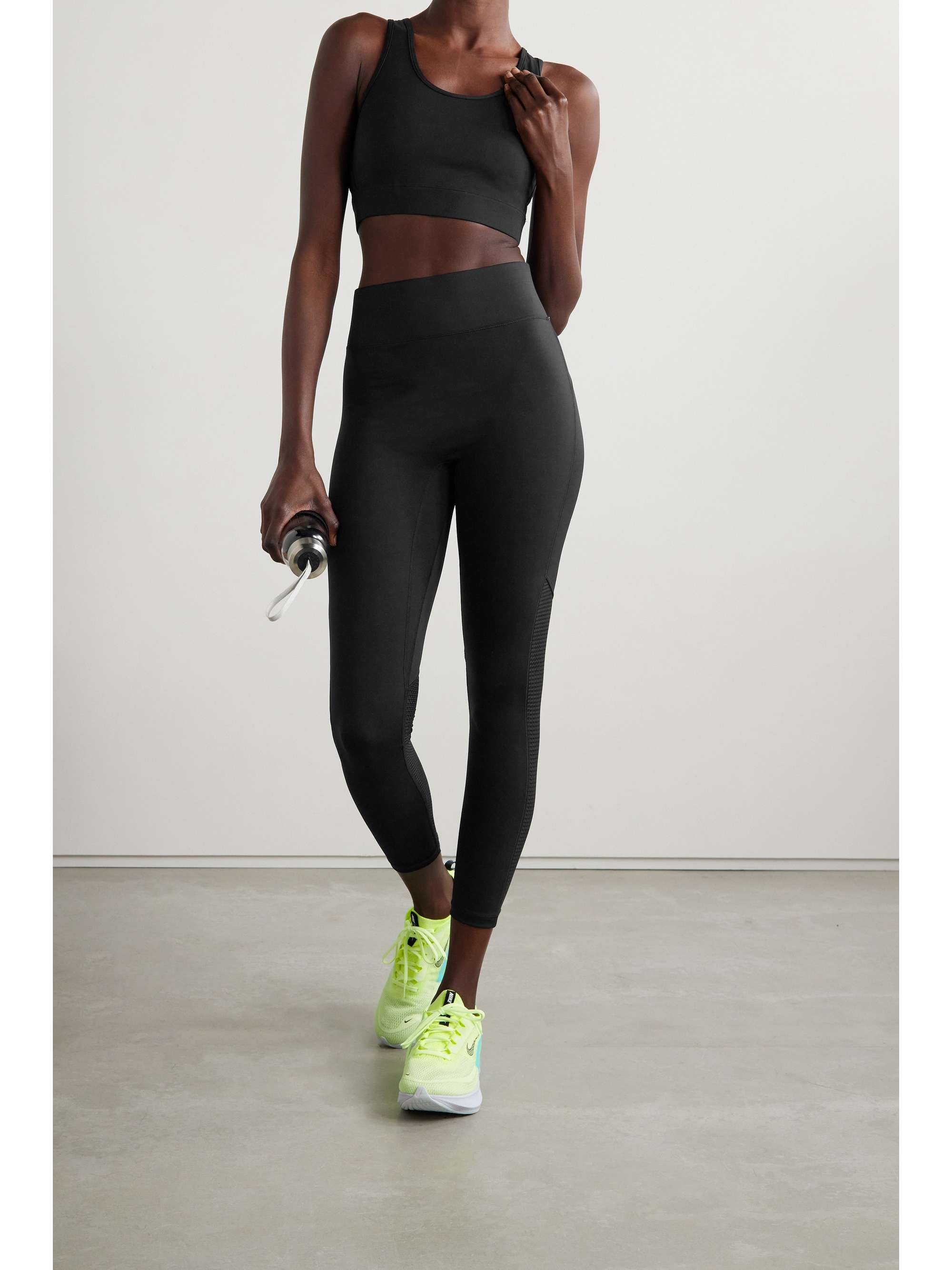 ALL ACCESS Front Row cutout mesh-trimmed stretch sports bra