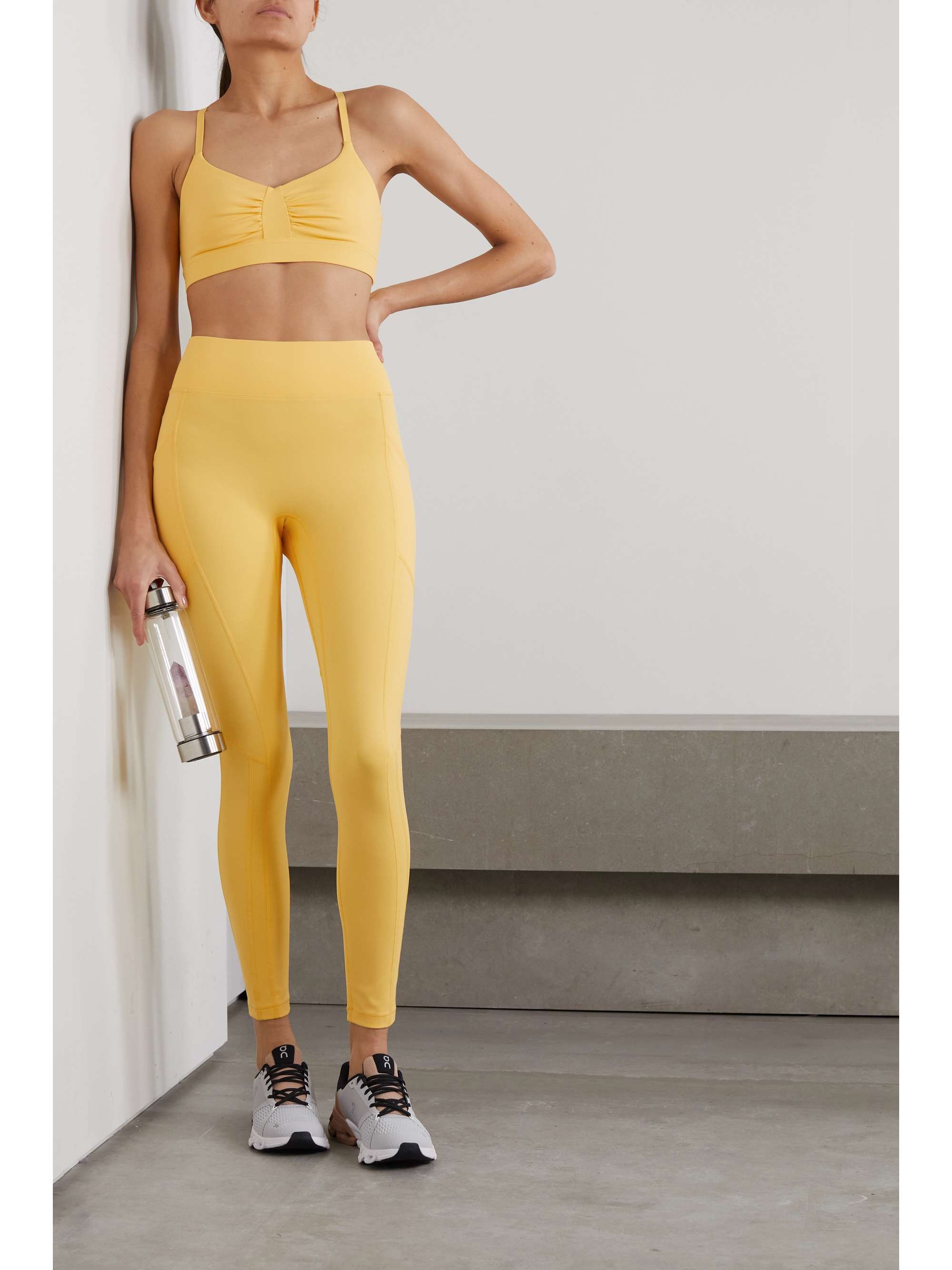 yellow sports bra
