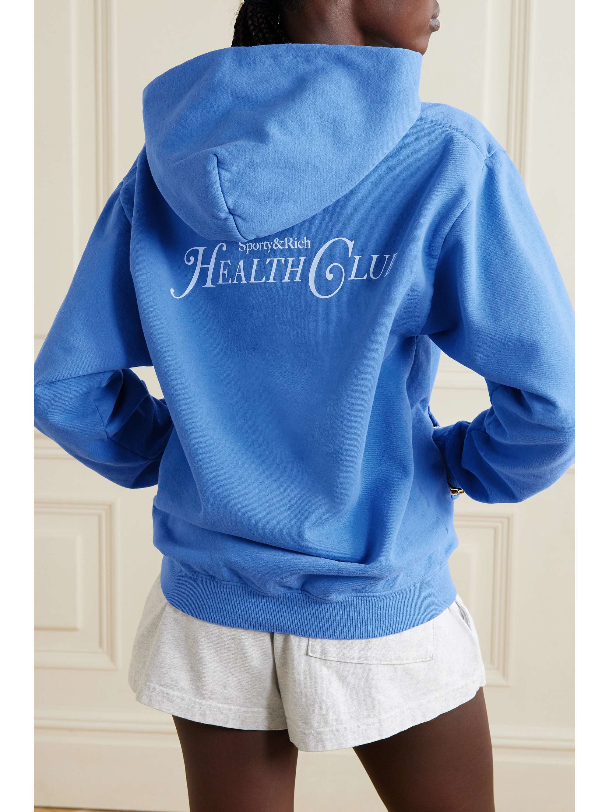 SPORTY & RICH Printed cotton-jersey hoodie